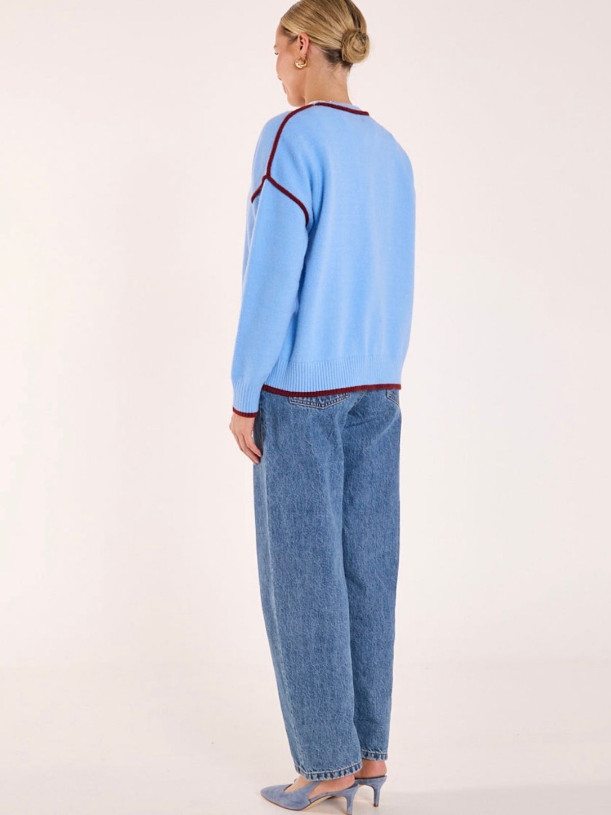 Margot Contrast Knit | Blue &amp; Wine