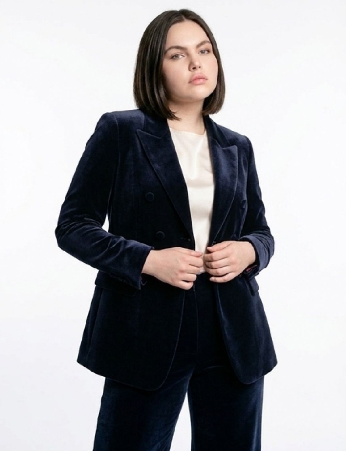 Velvet Blazer | Navy