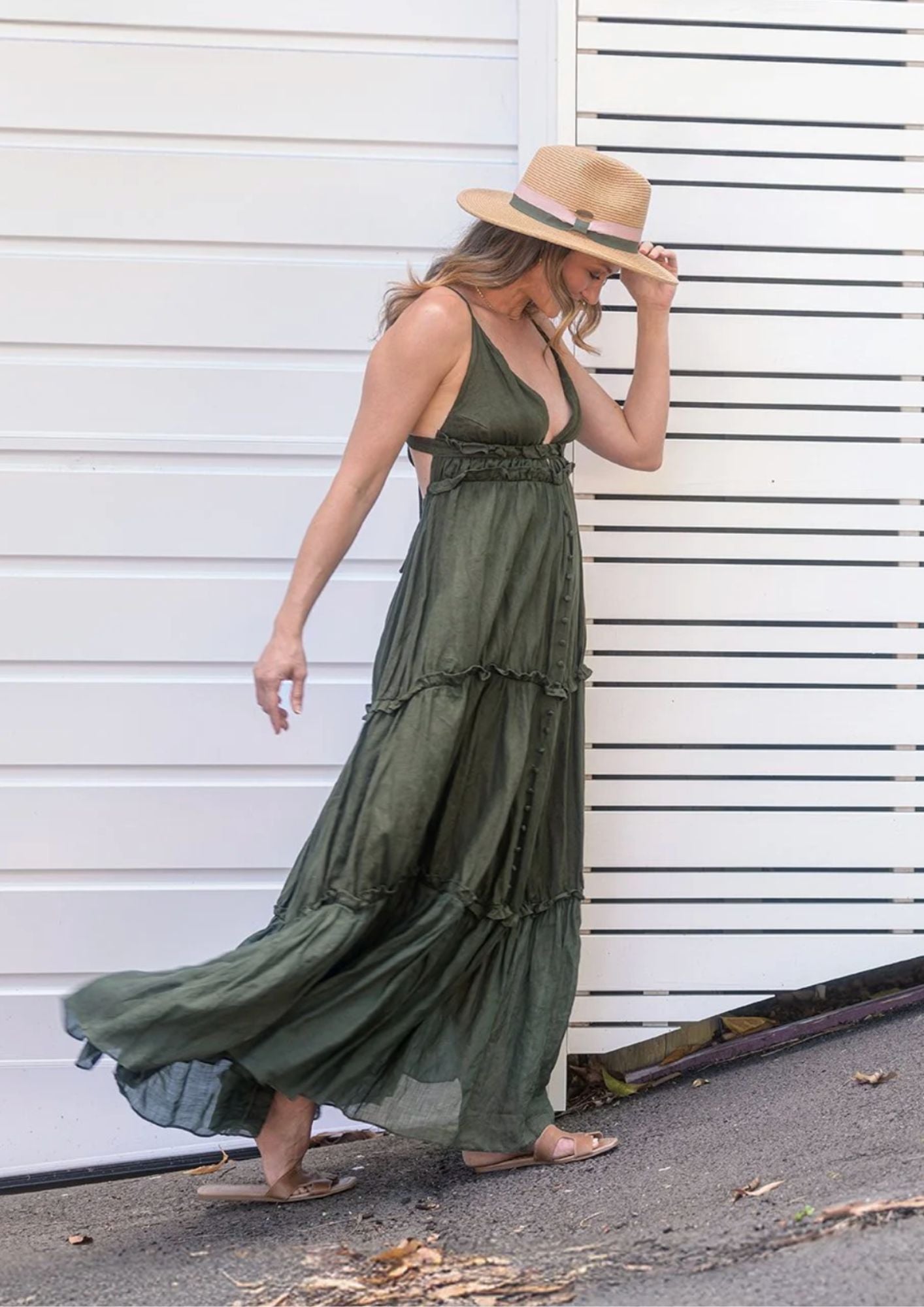 Hat | Sunny Panama Ribbon Blush/Olive