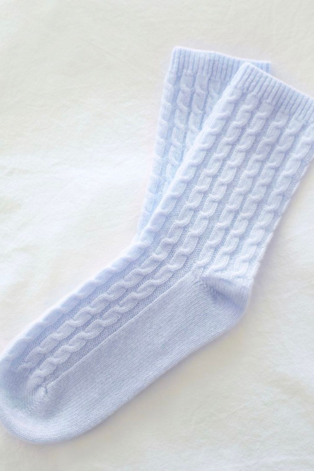Cashmere Cable Knit Socks | Blue