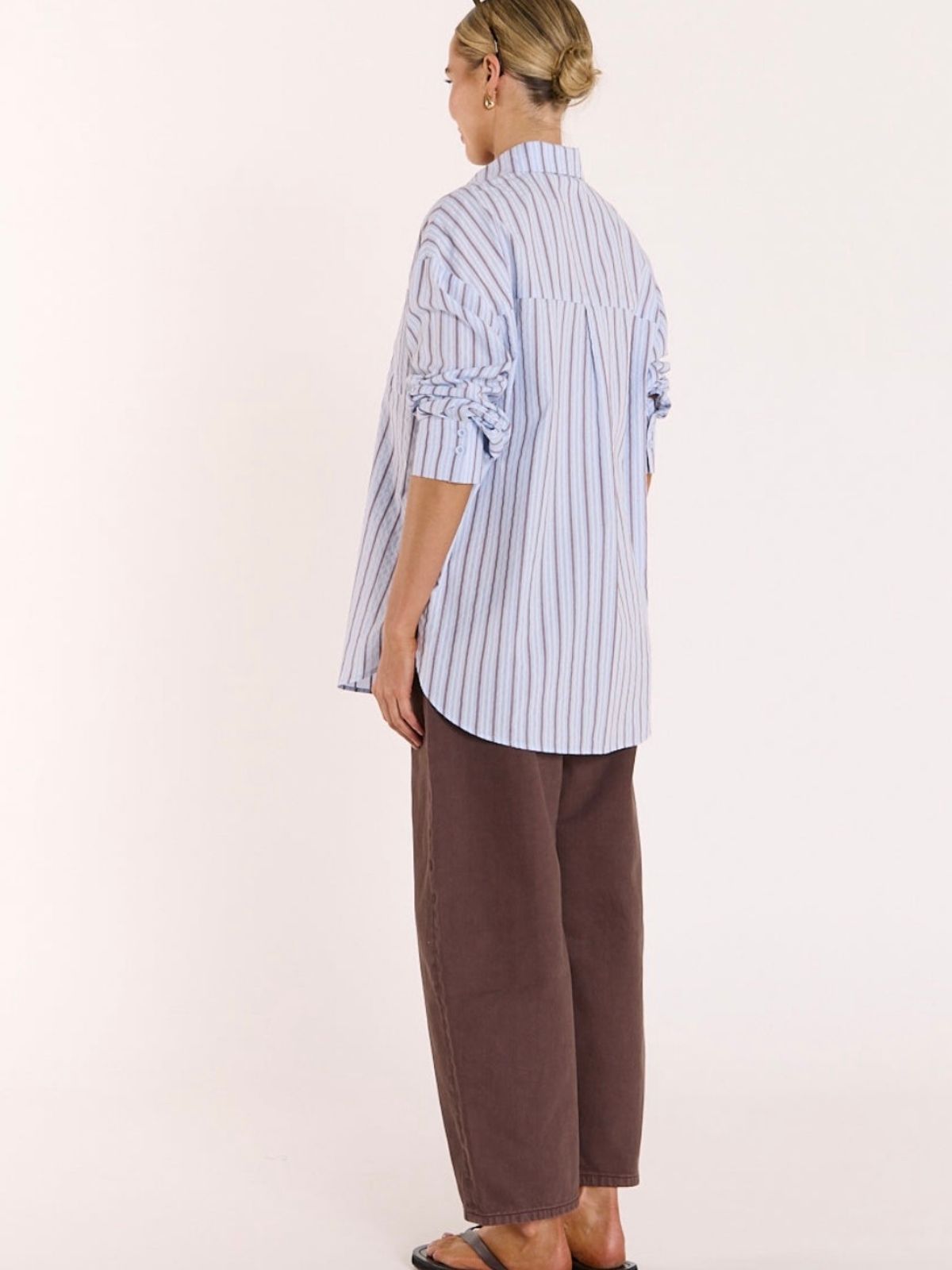 Emily Shirt | Blue Chocolate Stripe