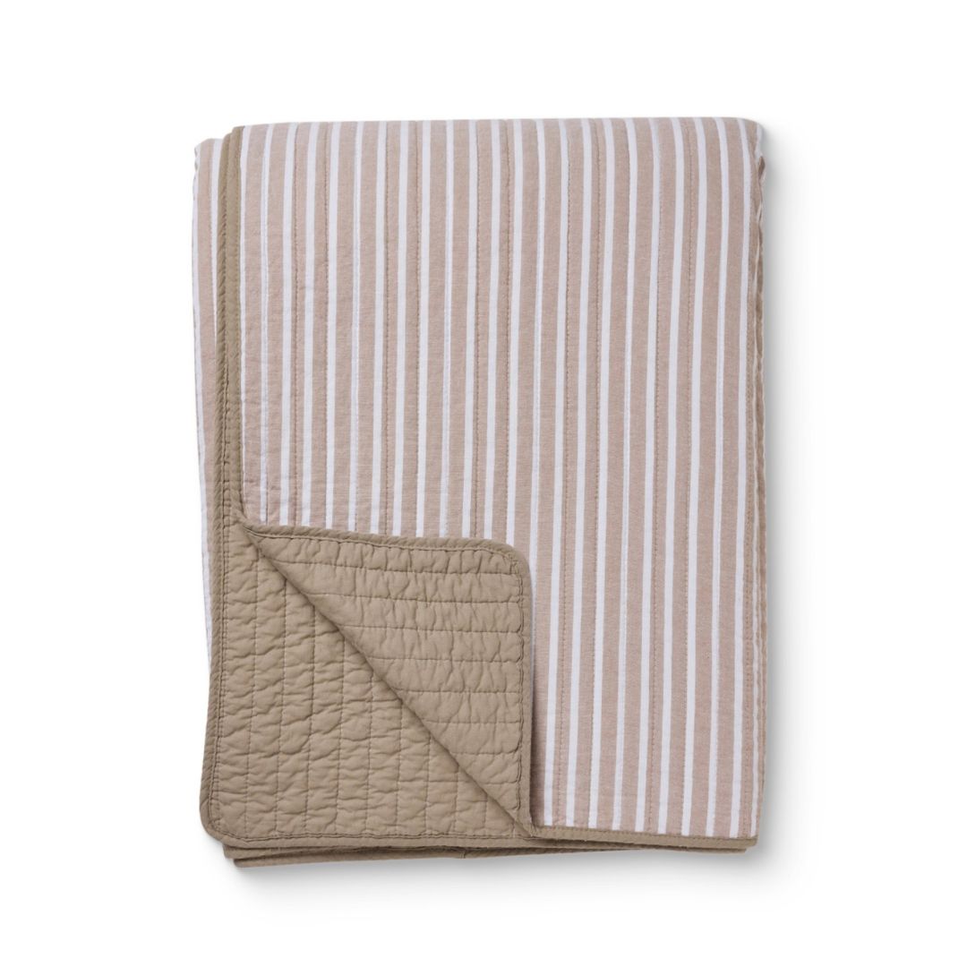 Coffee Stripe Quilt/Coverlet
