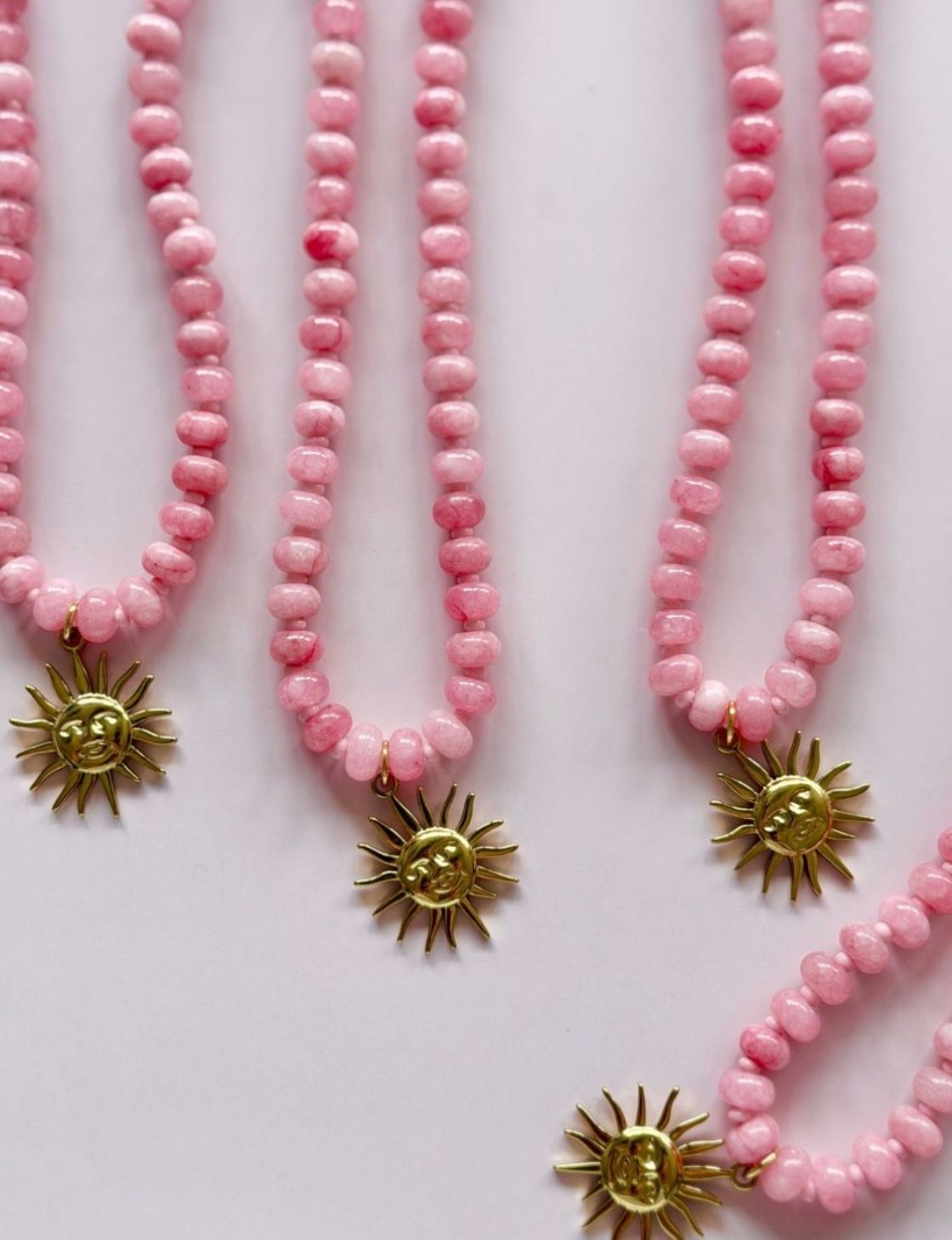 Sunny Pink Gem Necklace