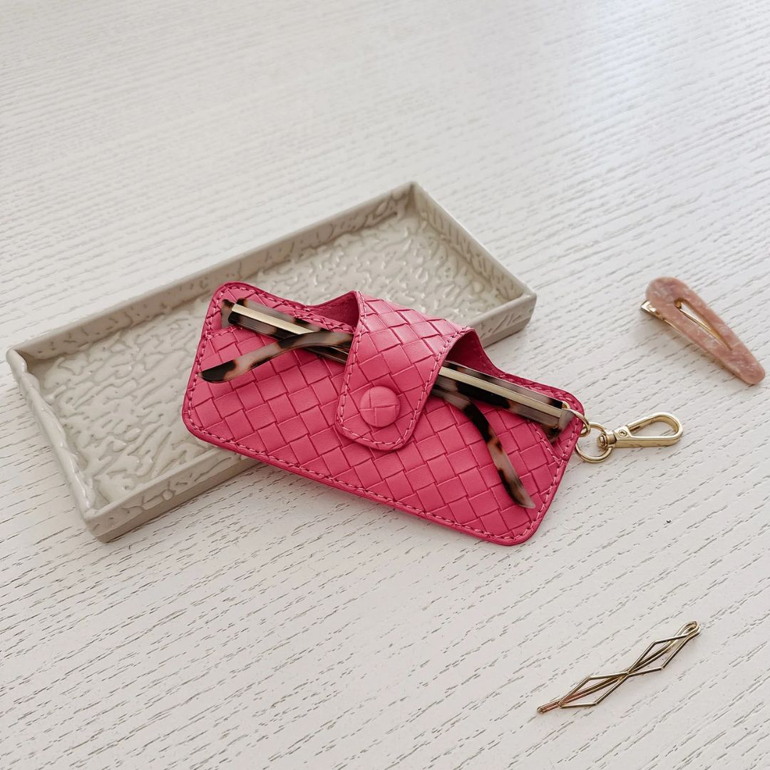 Sunglass Case | Woven Hot Pink