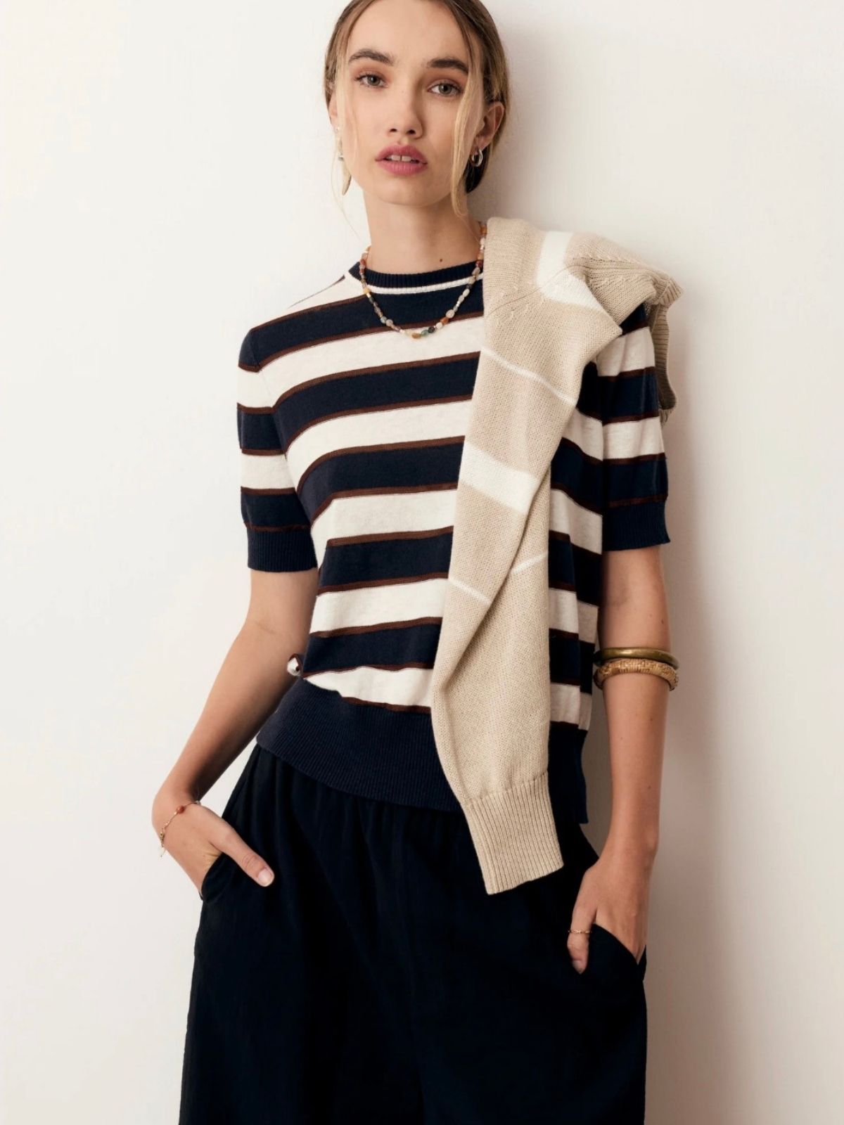 Darcey Stripe Knit | Ink/White/Choc