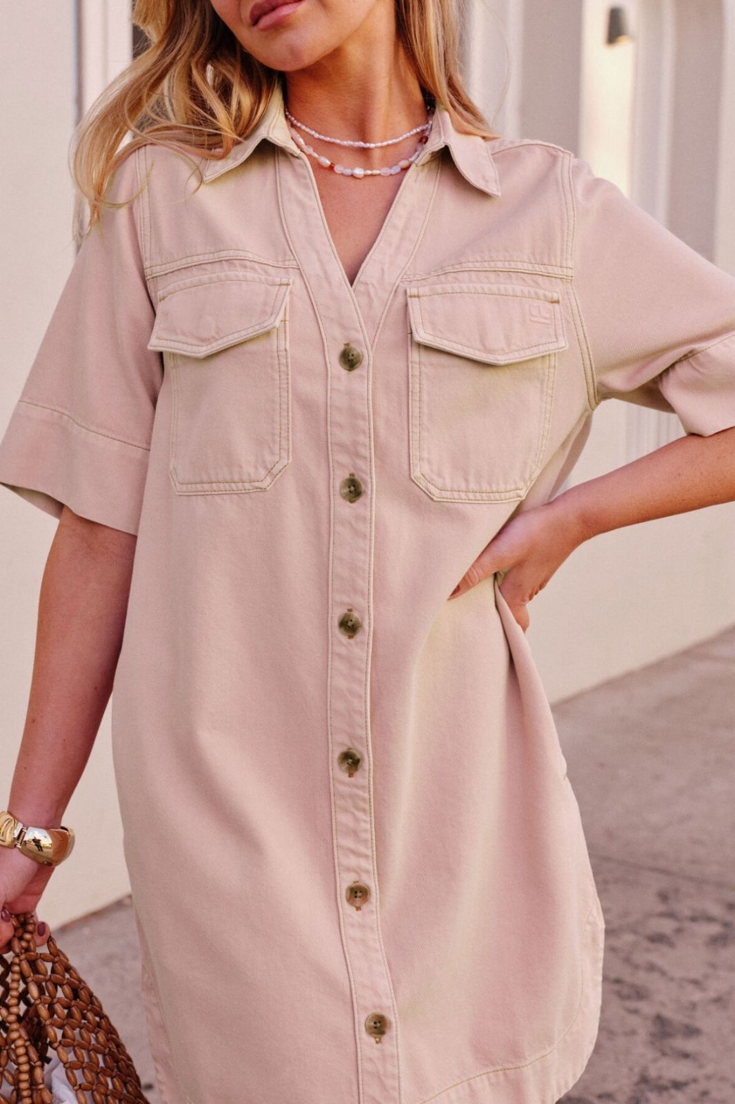 Bonnie Relaxed Shirt Dress | Blossom Pink