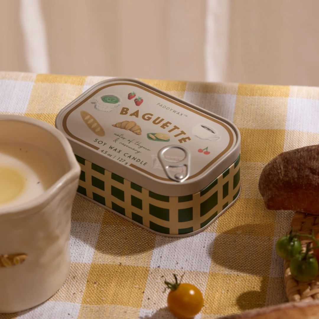 Bistro French Baguette Printed Tin Candle | Rosemary Thyme