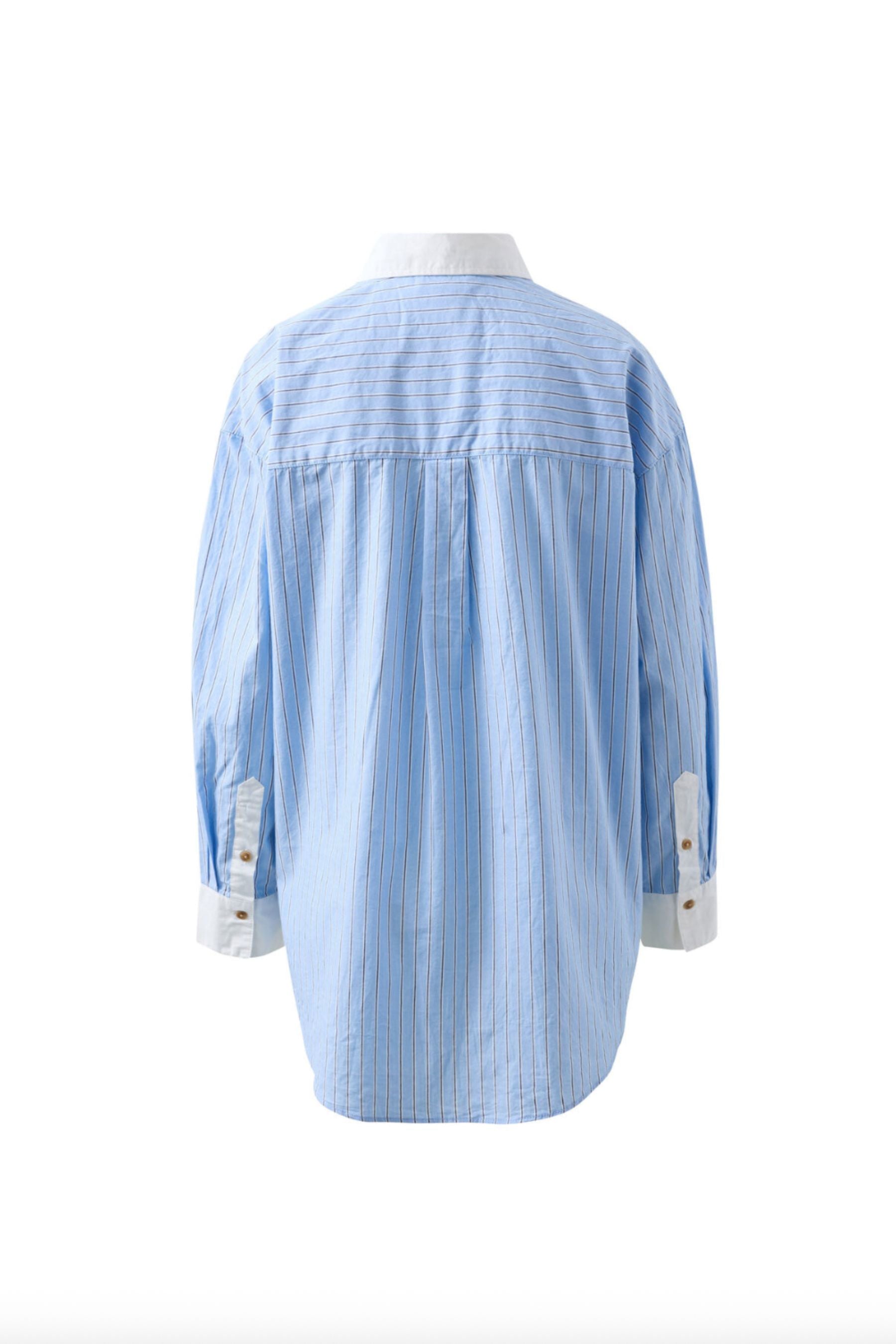 Peta Oversized Shirt | Powder Blue Triple Stripe
