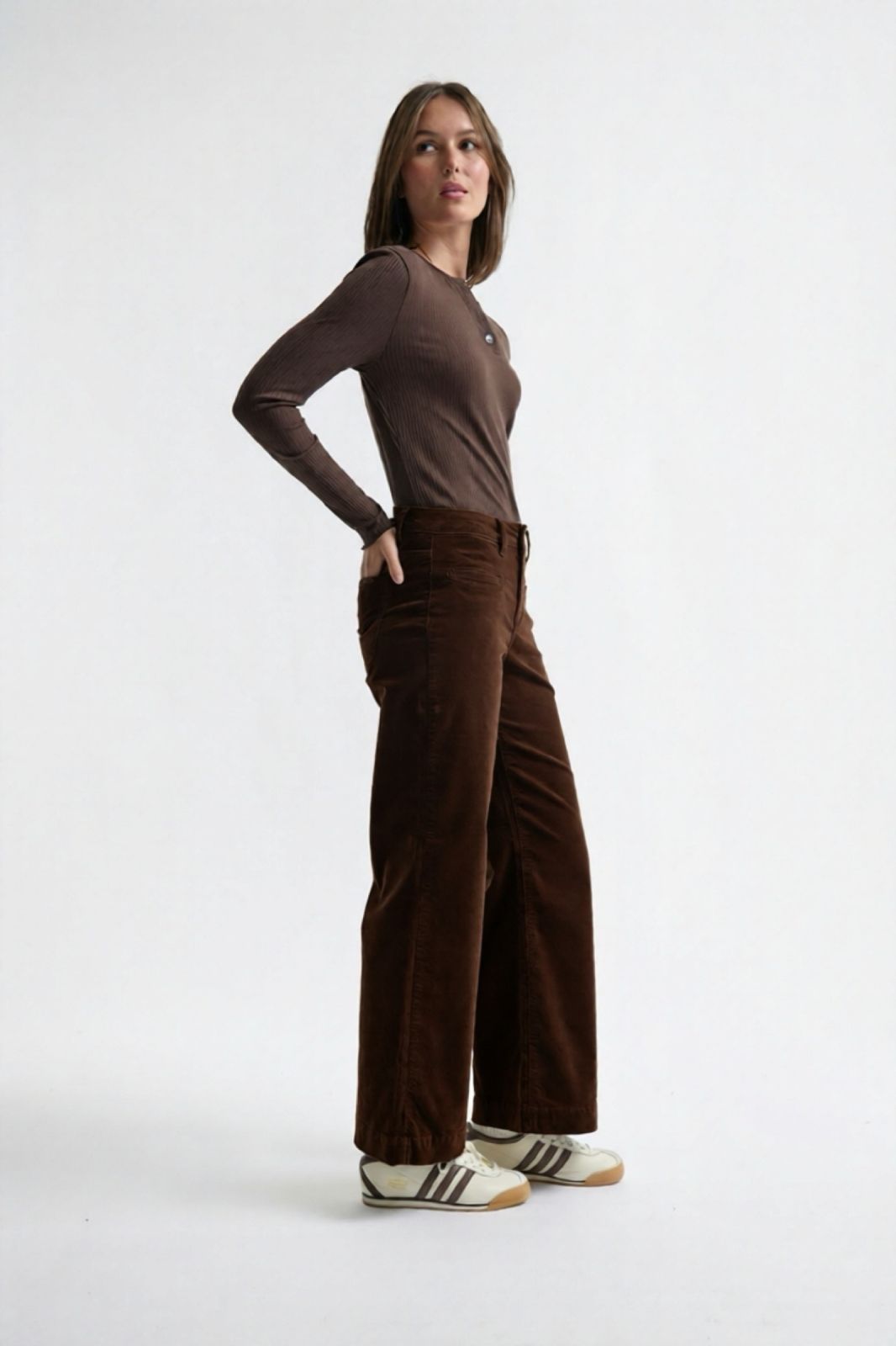 Freya Velvet Jean | Chocolate