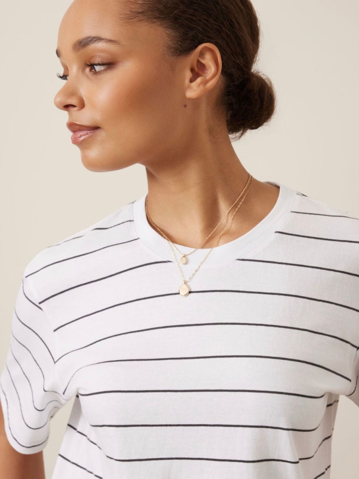 Stevie Slouchy Tee | White &amp; Phantom Stripe