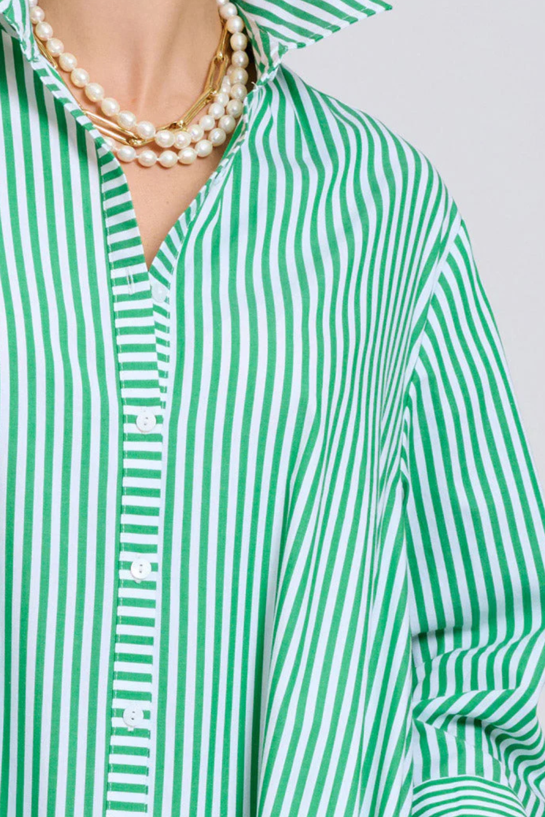 The Sybil Oversized Dress | Green Stripe