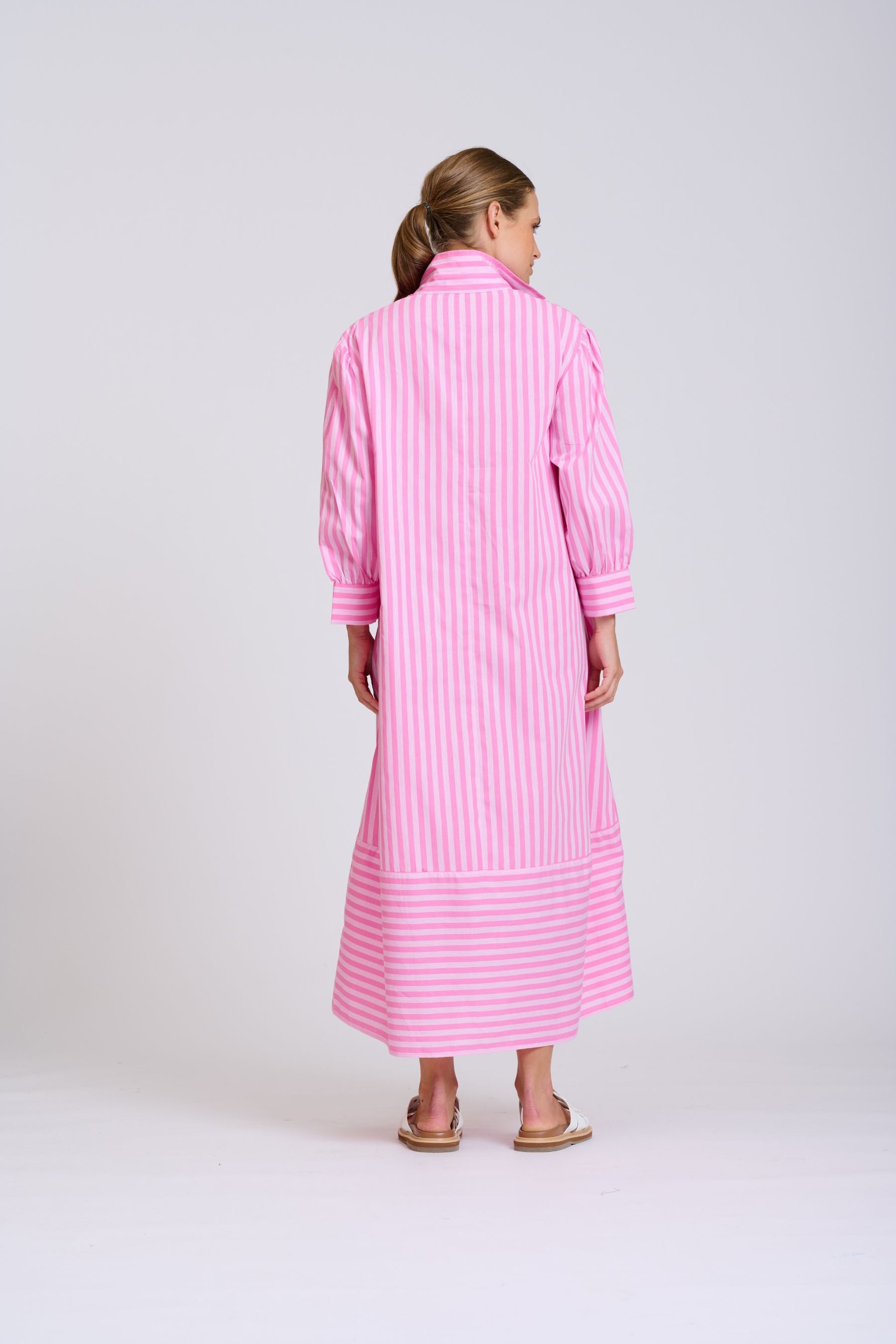 The Martha Dress | Double Pink Stripe