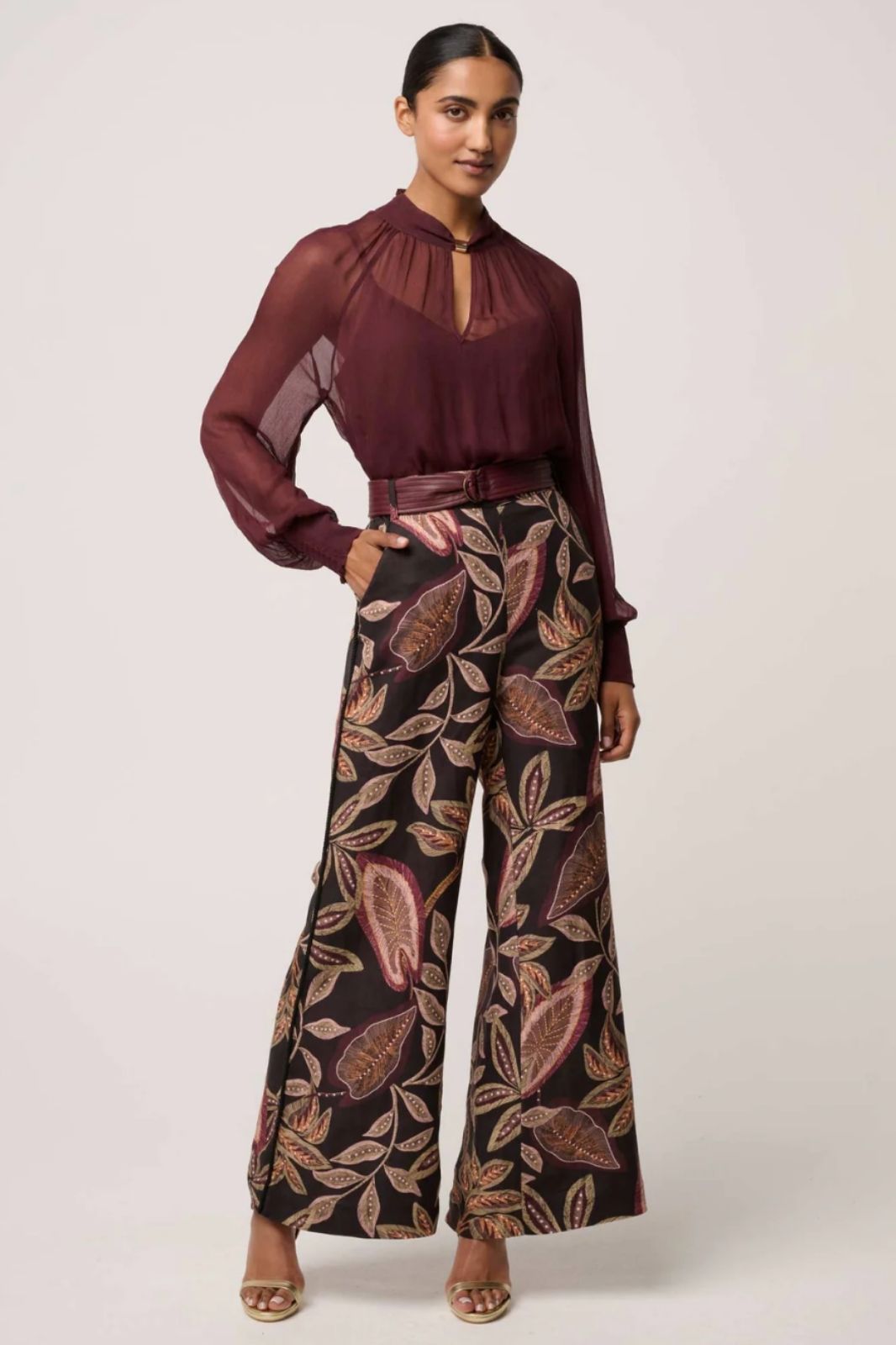 Simona Sheer Viscose Shirt | Bordeaux
