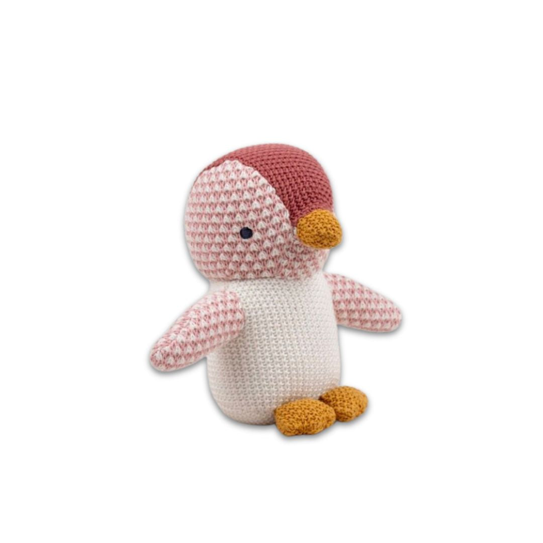 Pingu Cotton Knit Penguin Toy | Pink