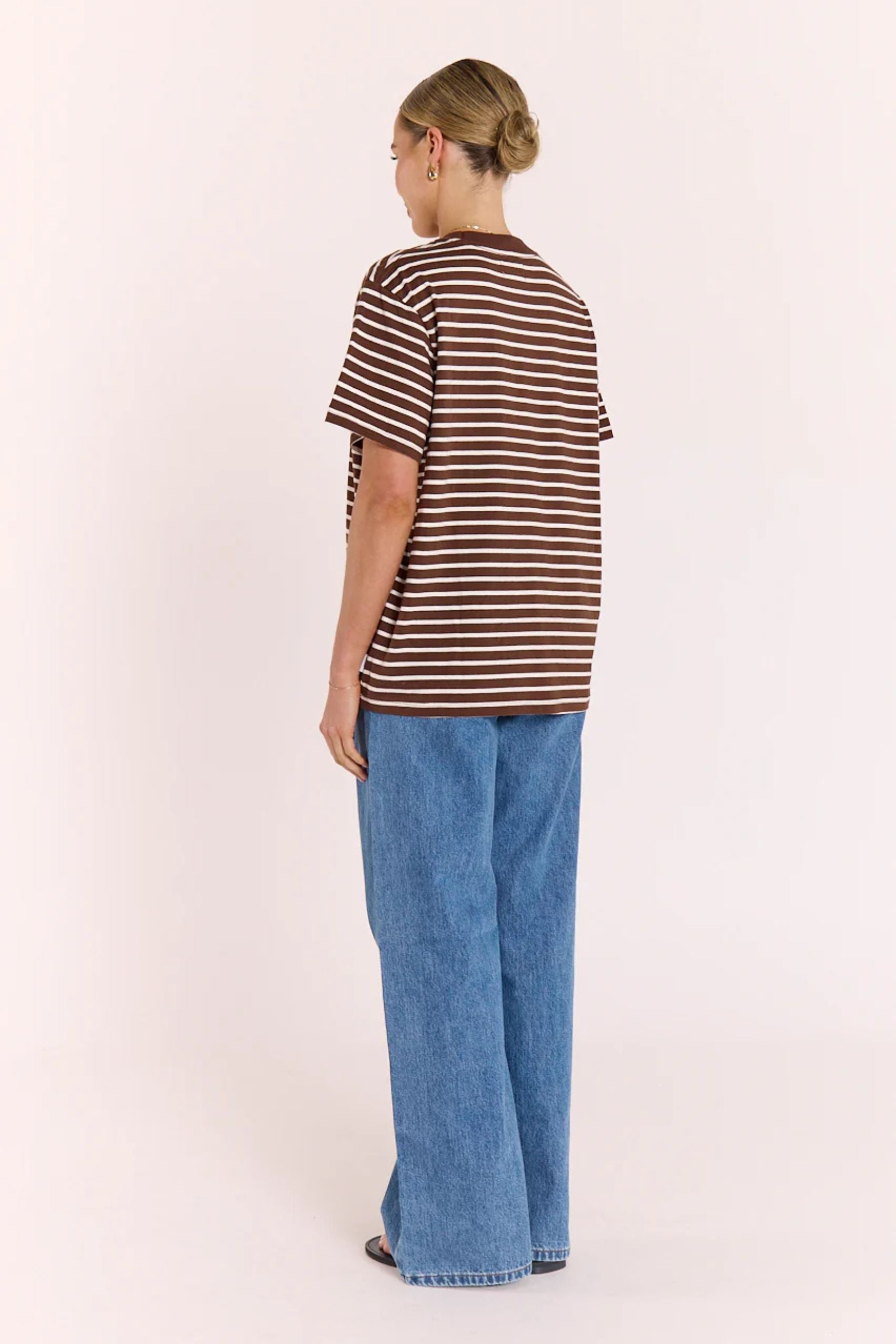 Carter Tee | Chocolate White Stripe