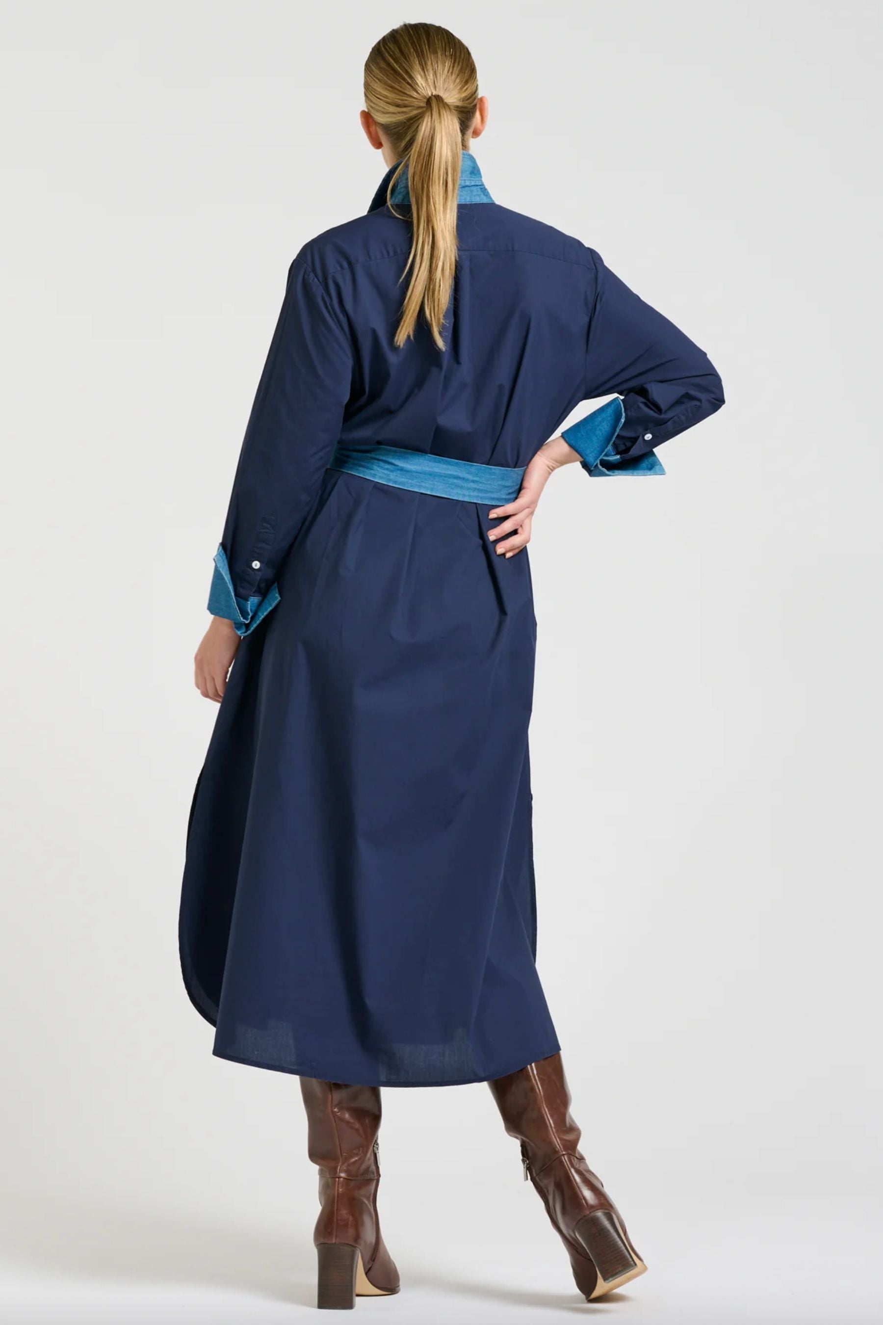 The Pia Shirtdress | French Navy/Denim