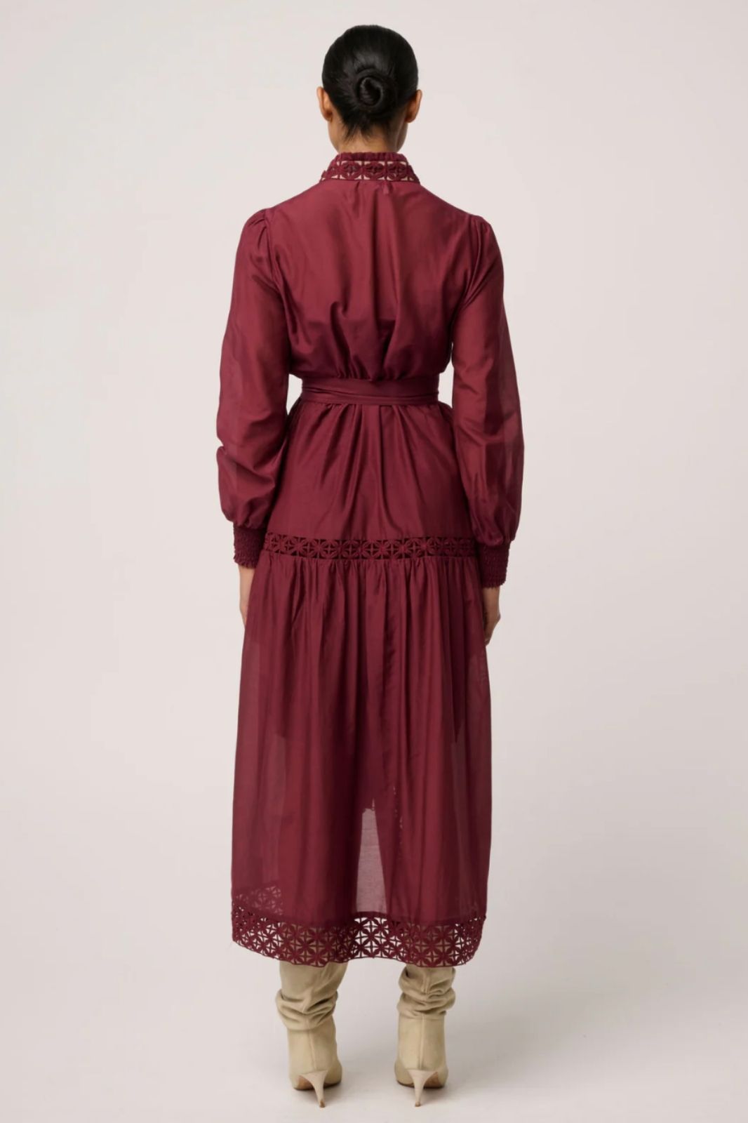 Cascadian Cotton Silk Maxi Dress | Bordeaux