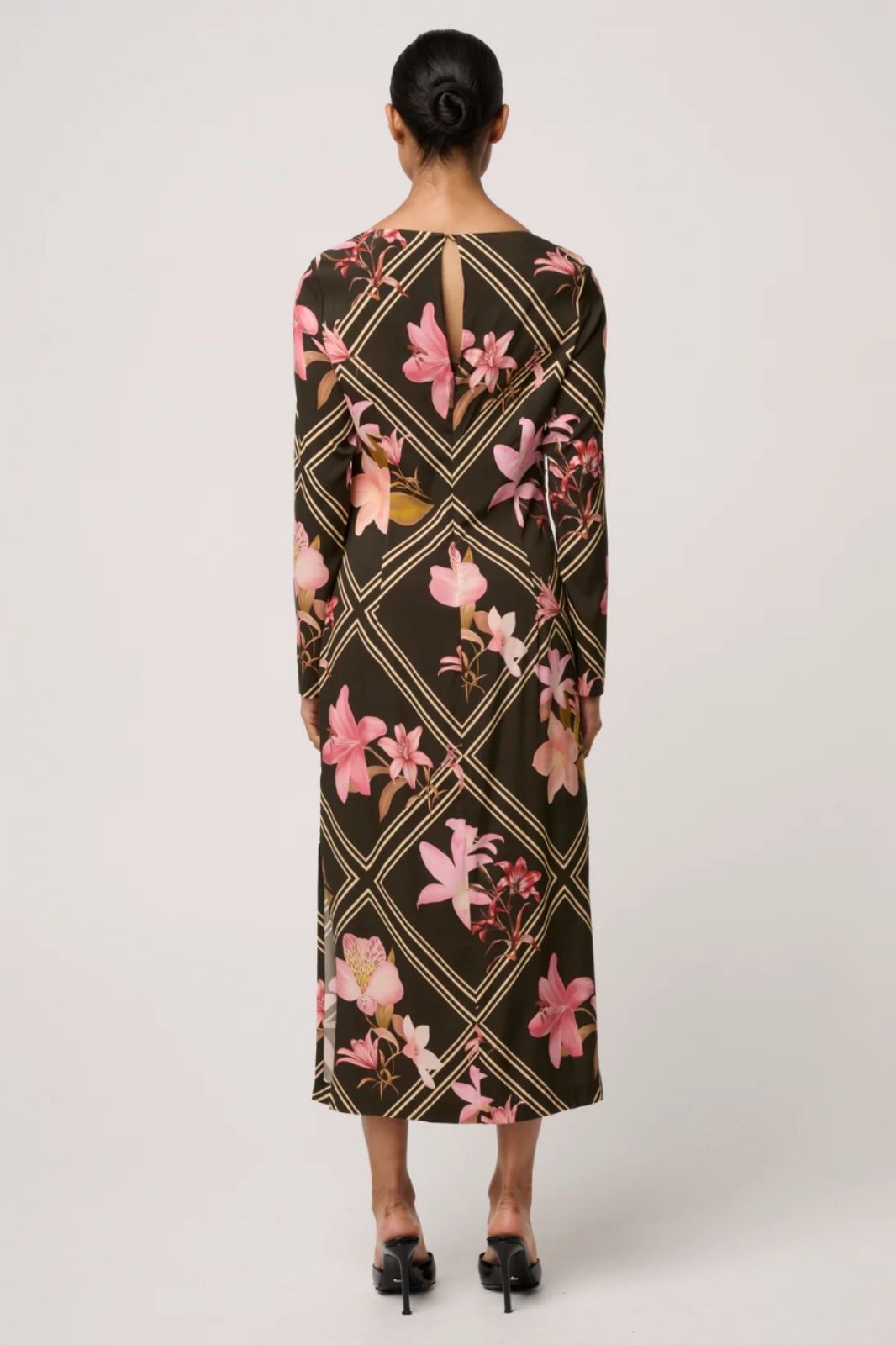 Jayden Cupro Viscose Stretch Dress | Obsidian Bloom