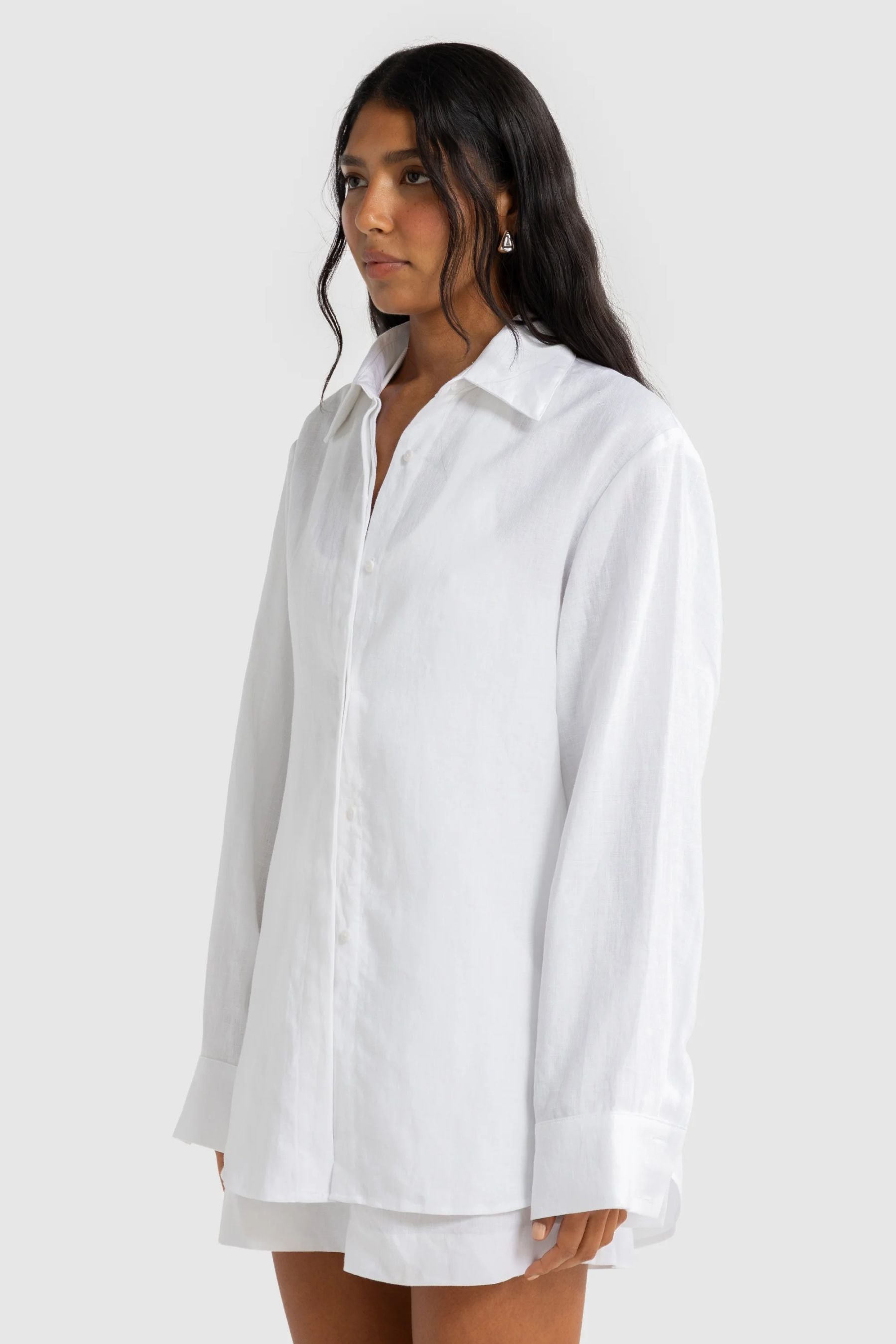 Luna Linen Shirt | White
