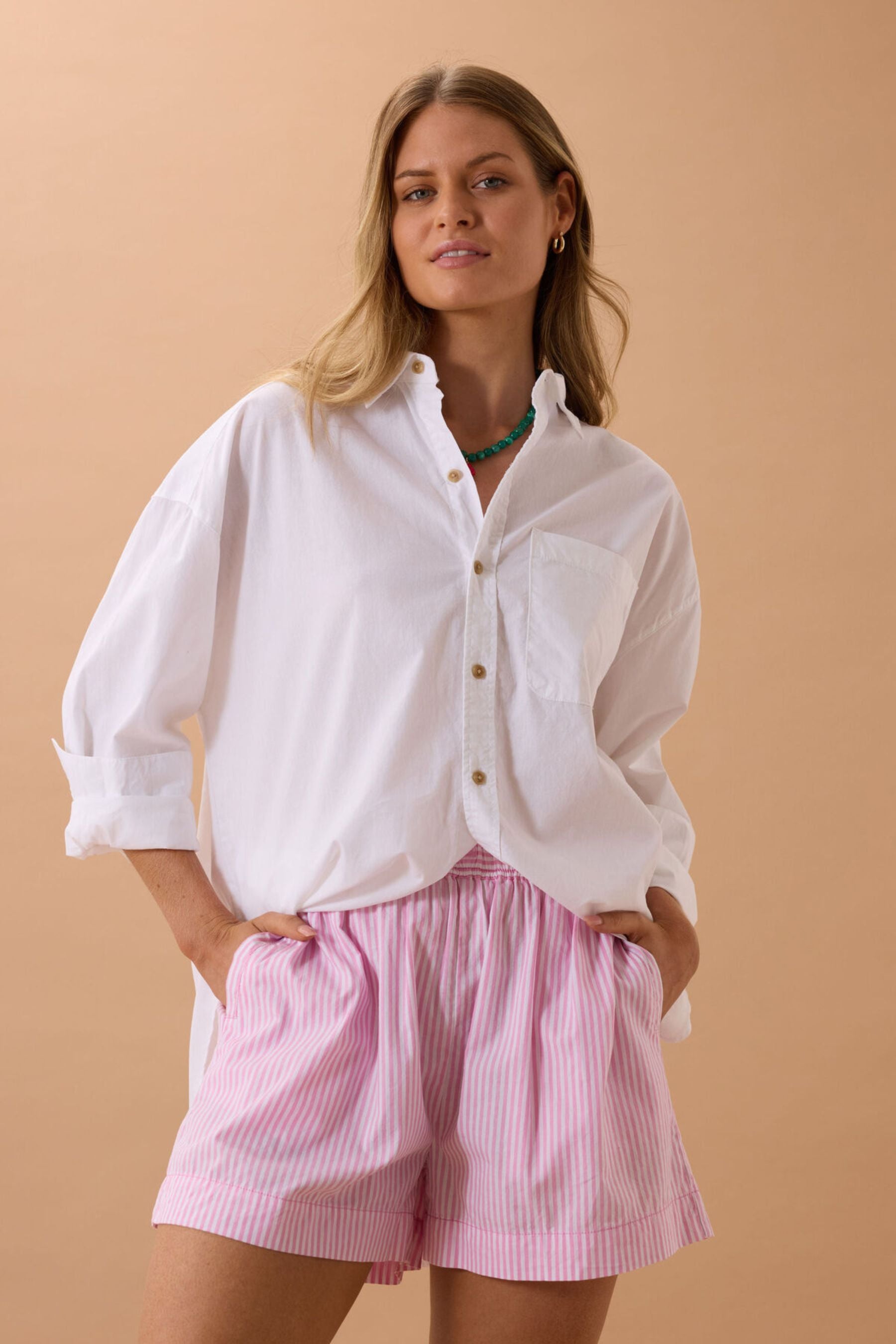 Mila Short | Hibiscus Pink Stripe