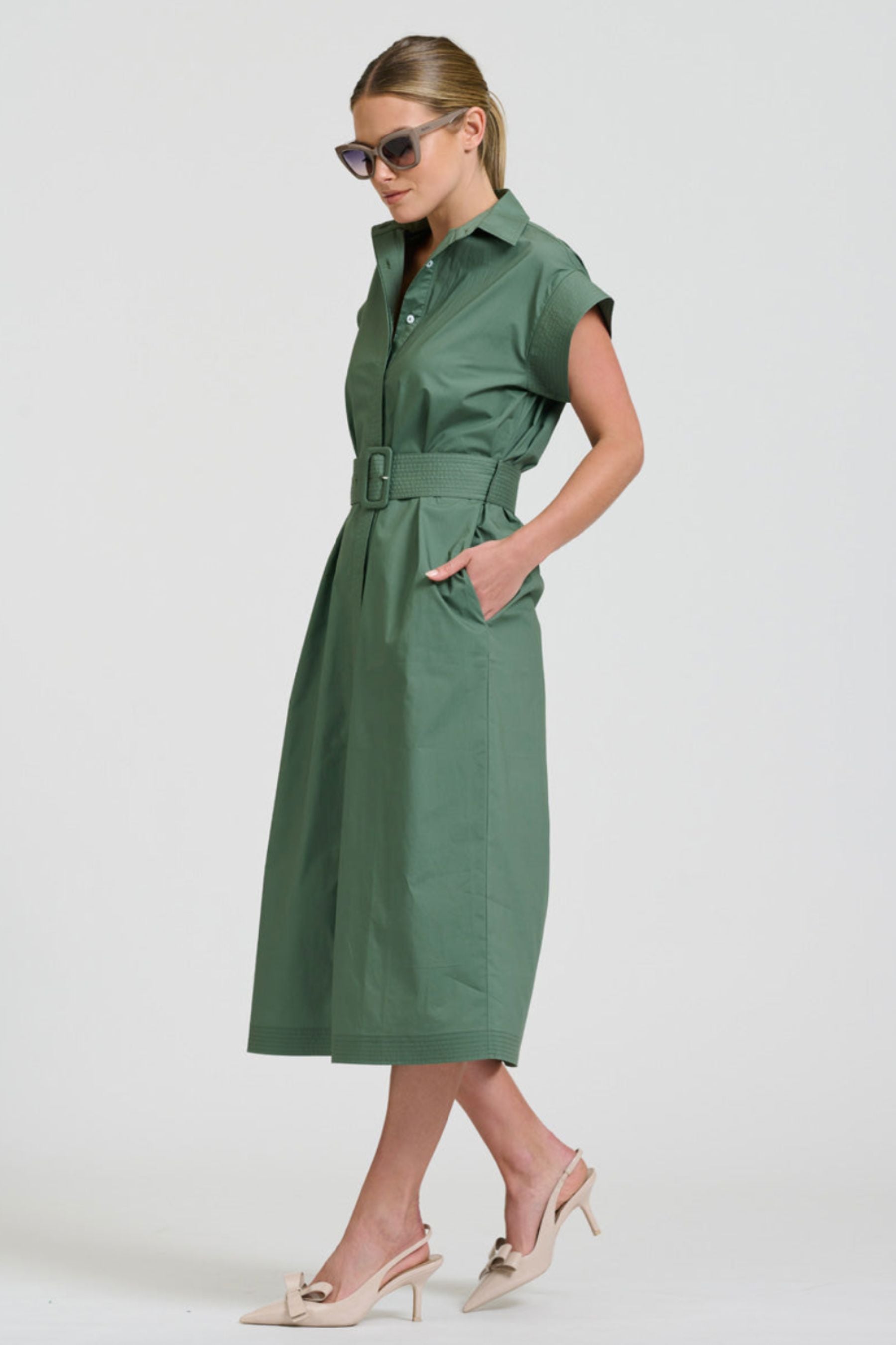 The Fifi Shirt Dress | Sage