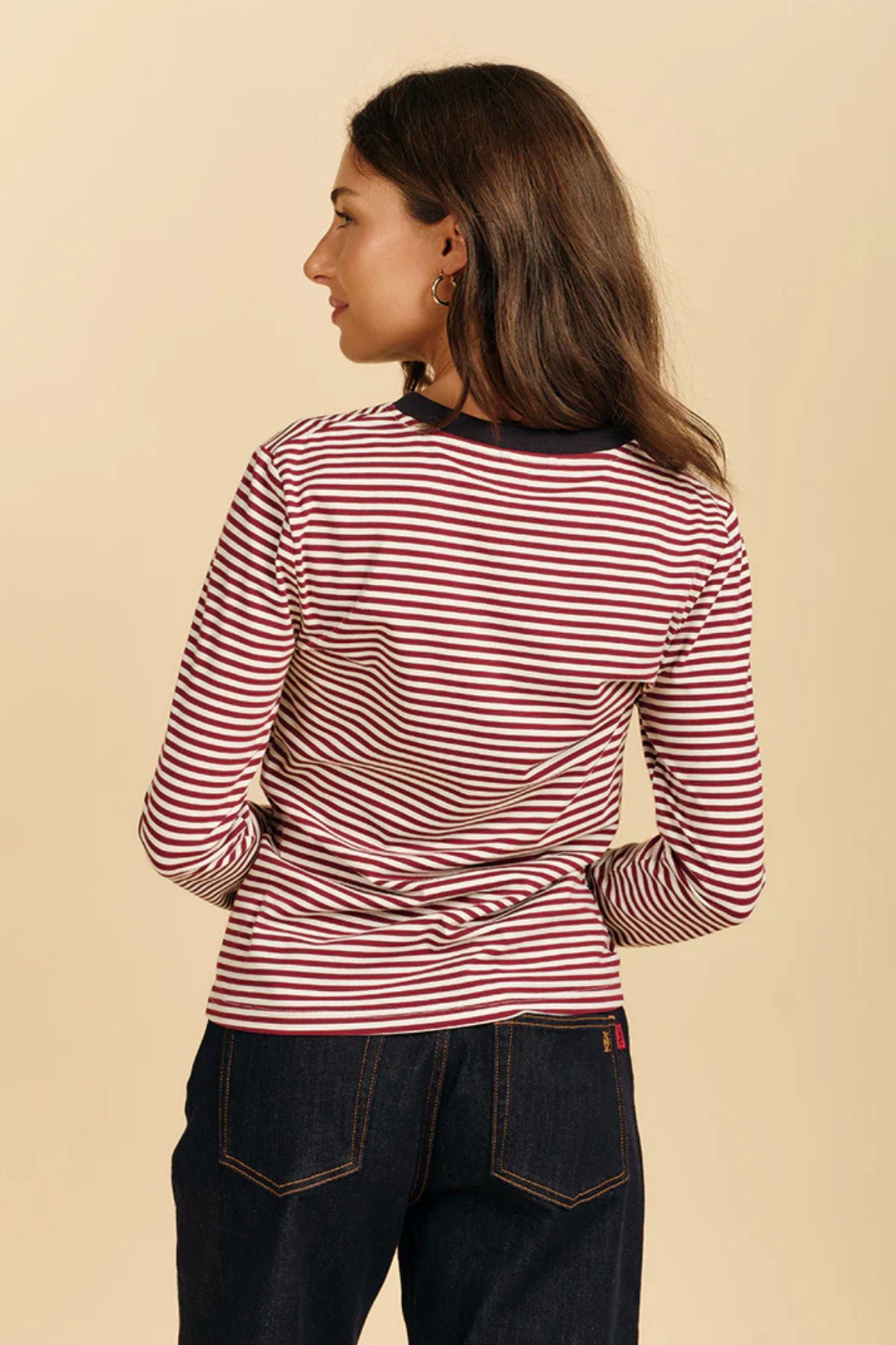 Paris Striped Long Sleeve Tee | Pinot