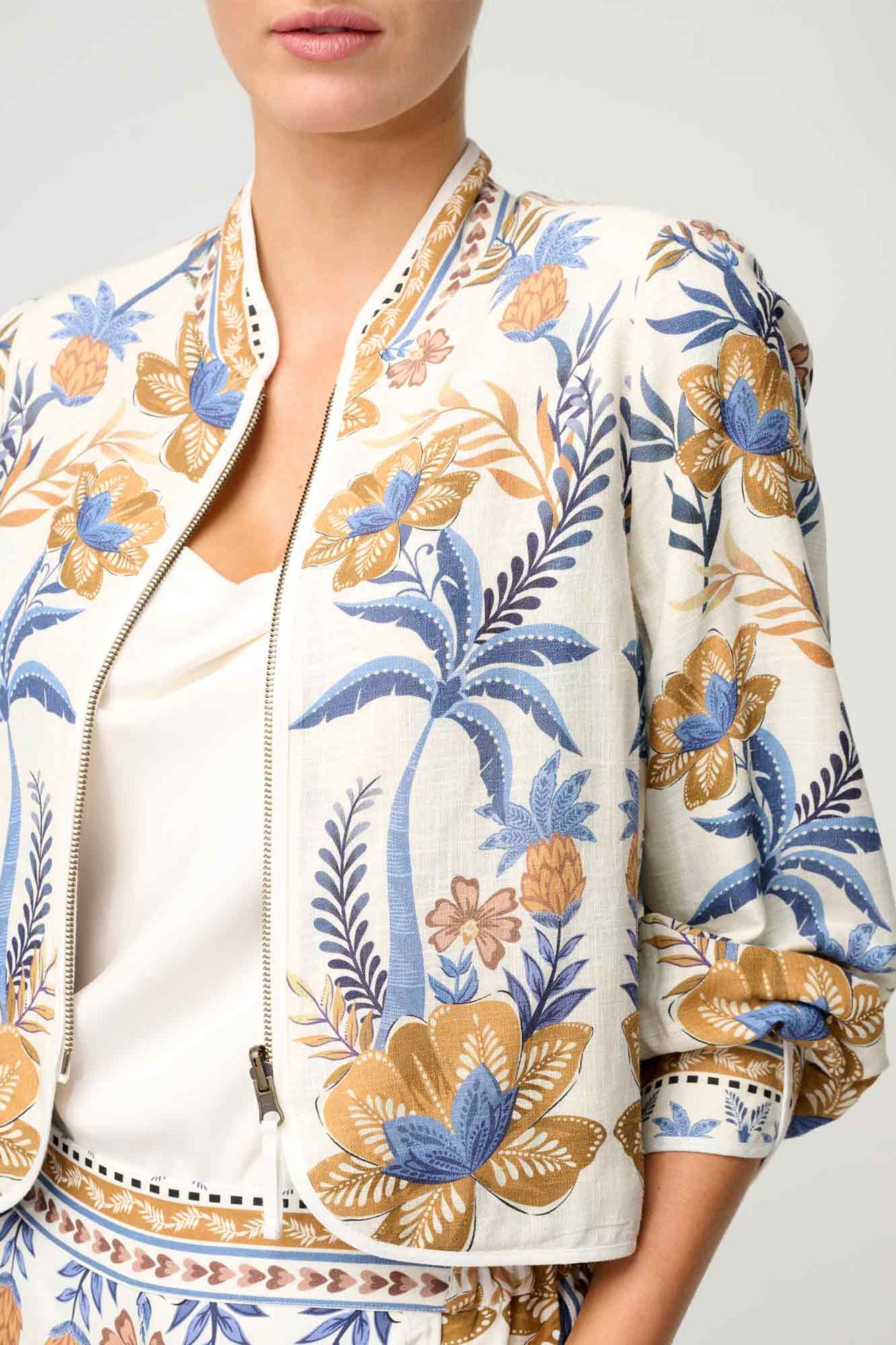Aurora Reversible Print Linen Jacket | Medina/Marrakech Topaz