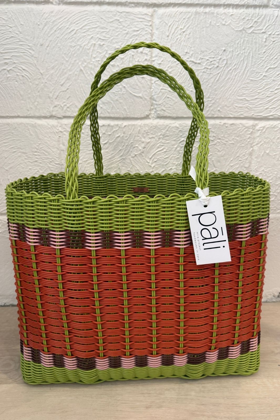 Mira XLarge Stripe Bag | Papaya