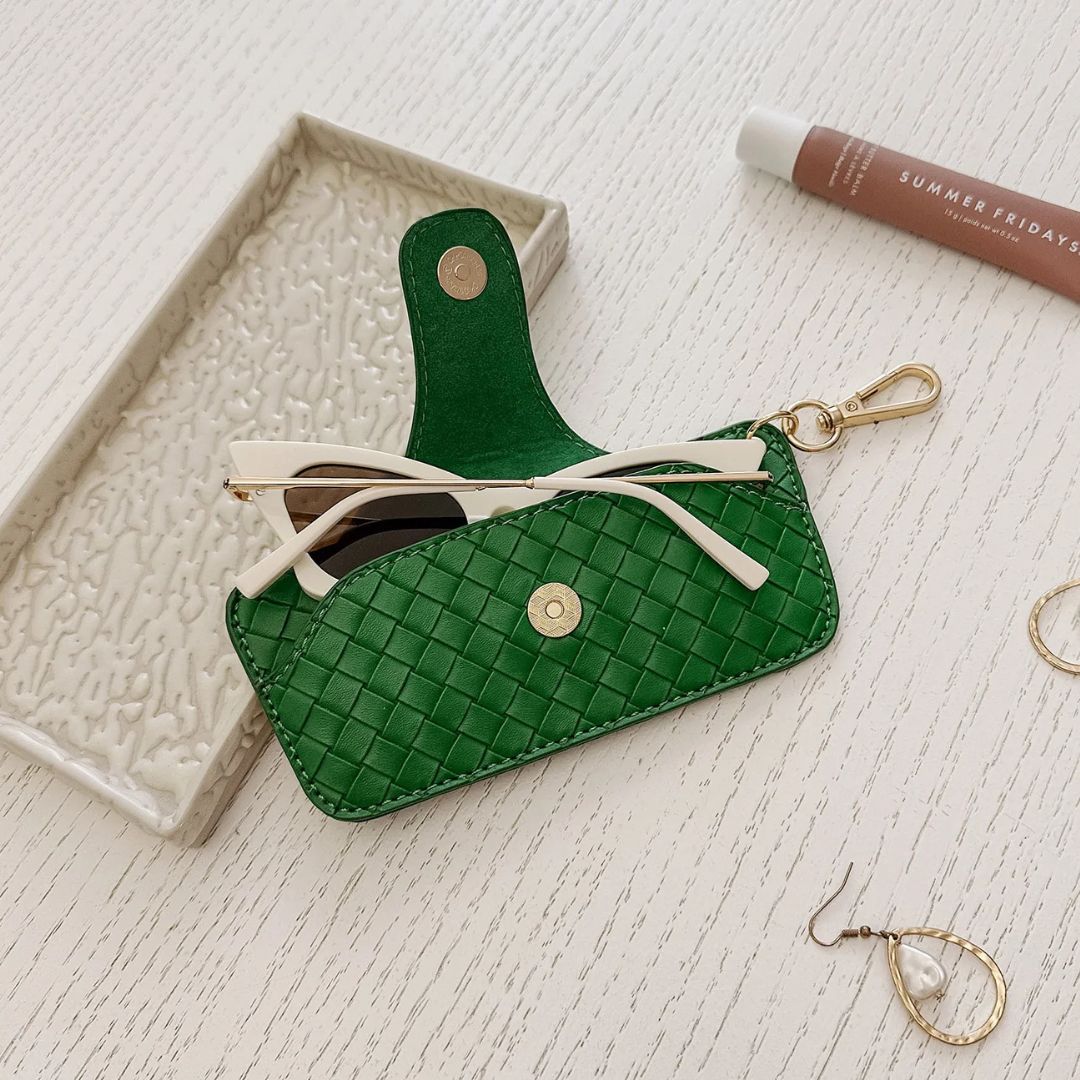 Sunglass Case | Woven Green