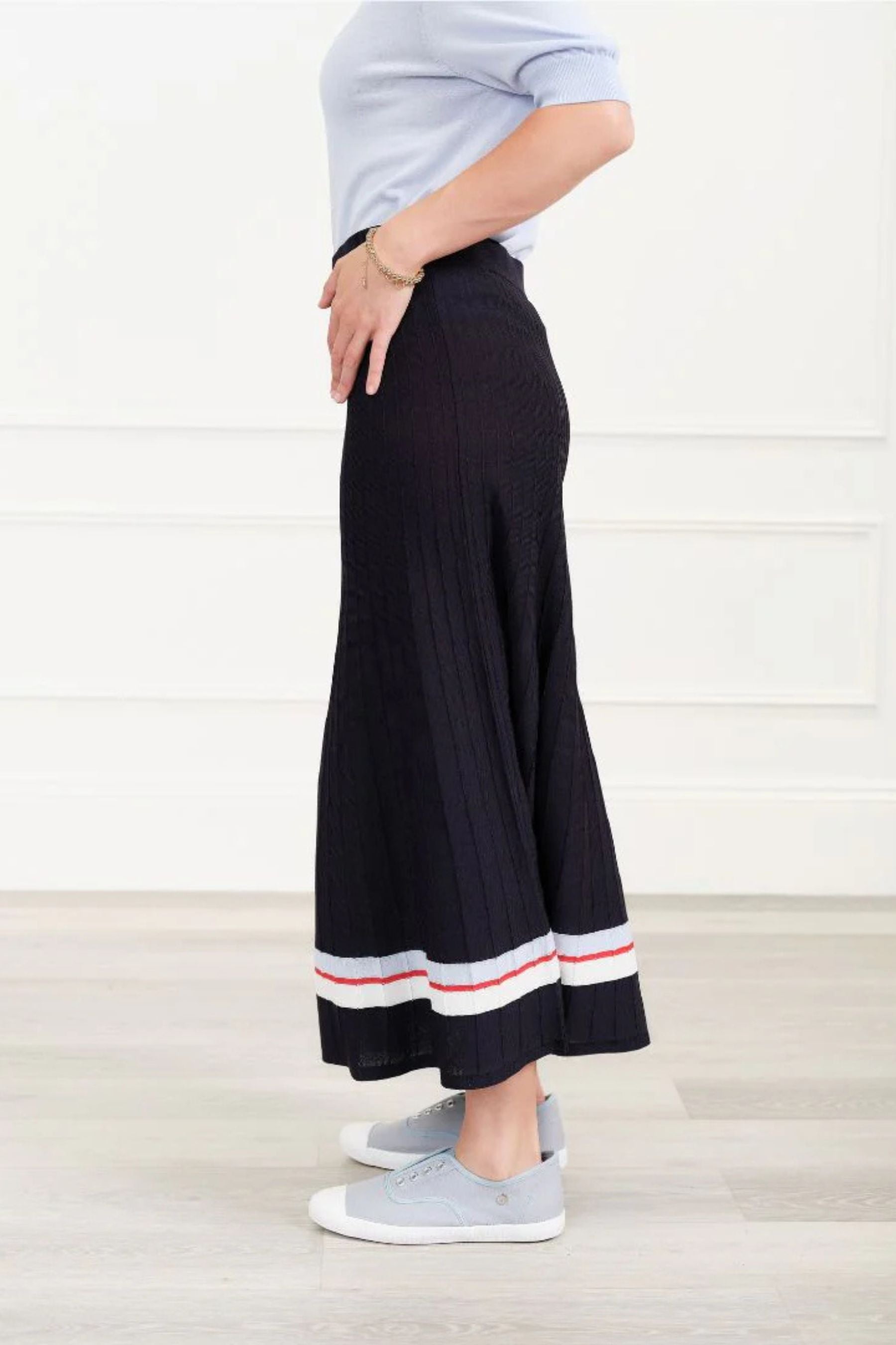 Sunray Knit Skirt | Navy