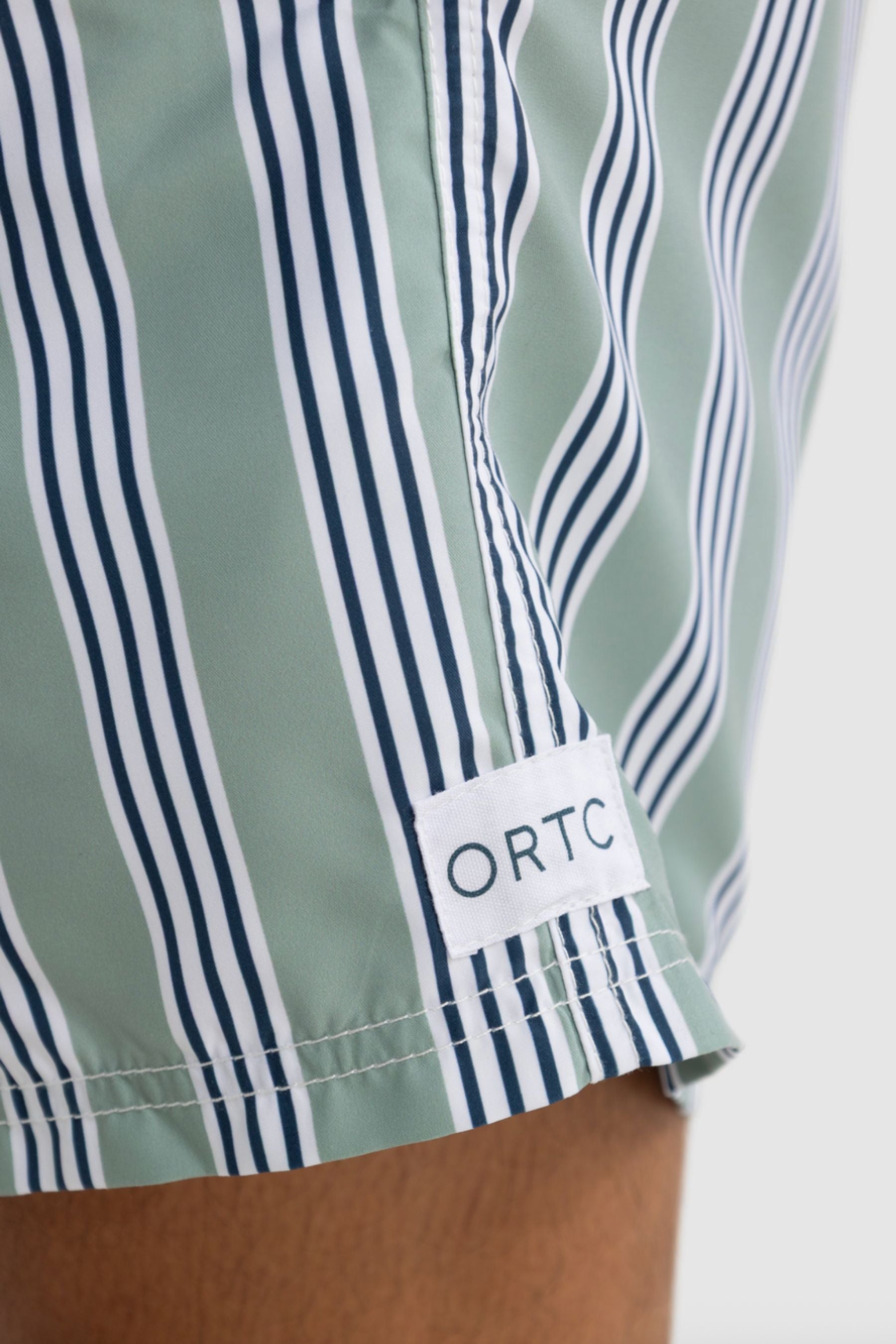 Boardwalk Stripe Swim Shorts | Sage