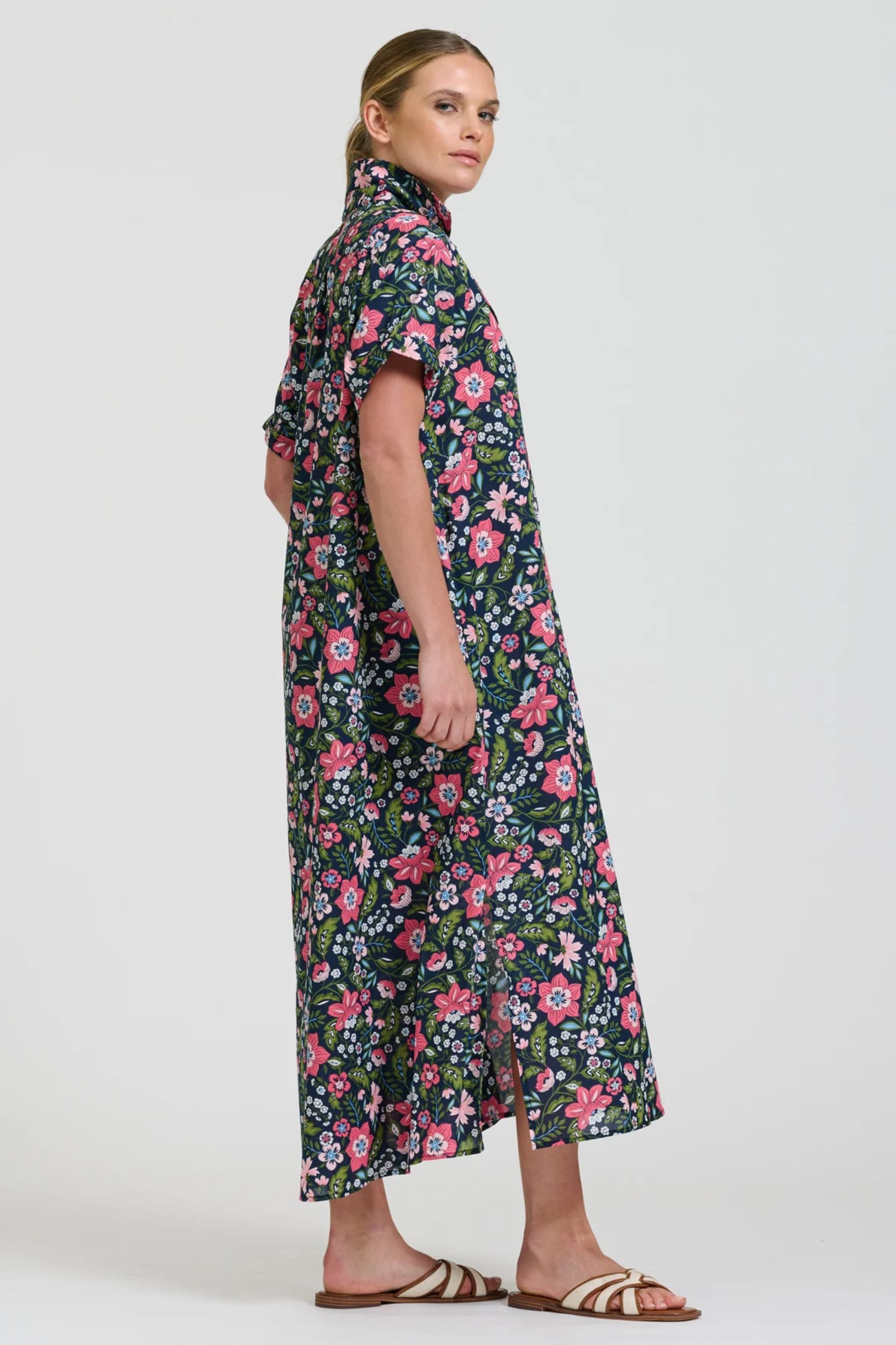 The Lucy Dress | Passion Flower French Navy