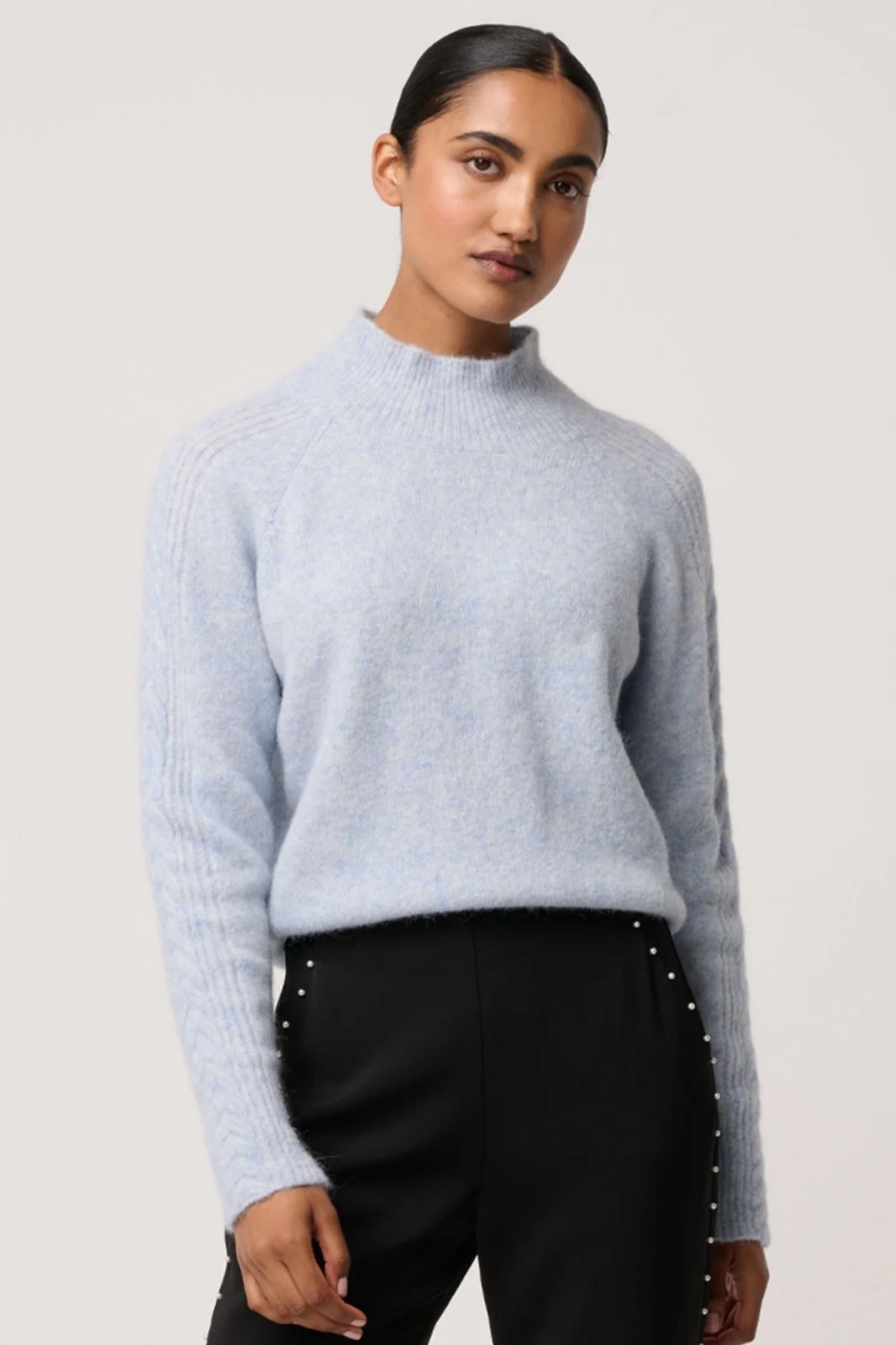 Savanna Alpaca Wool Blend Sweater | Blue Frost