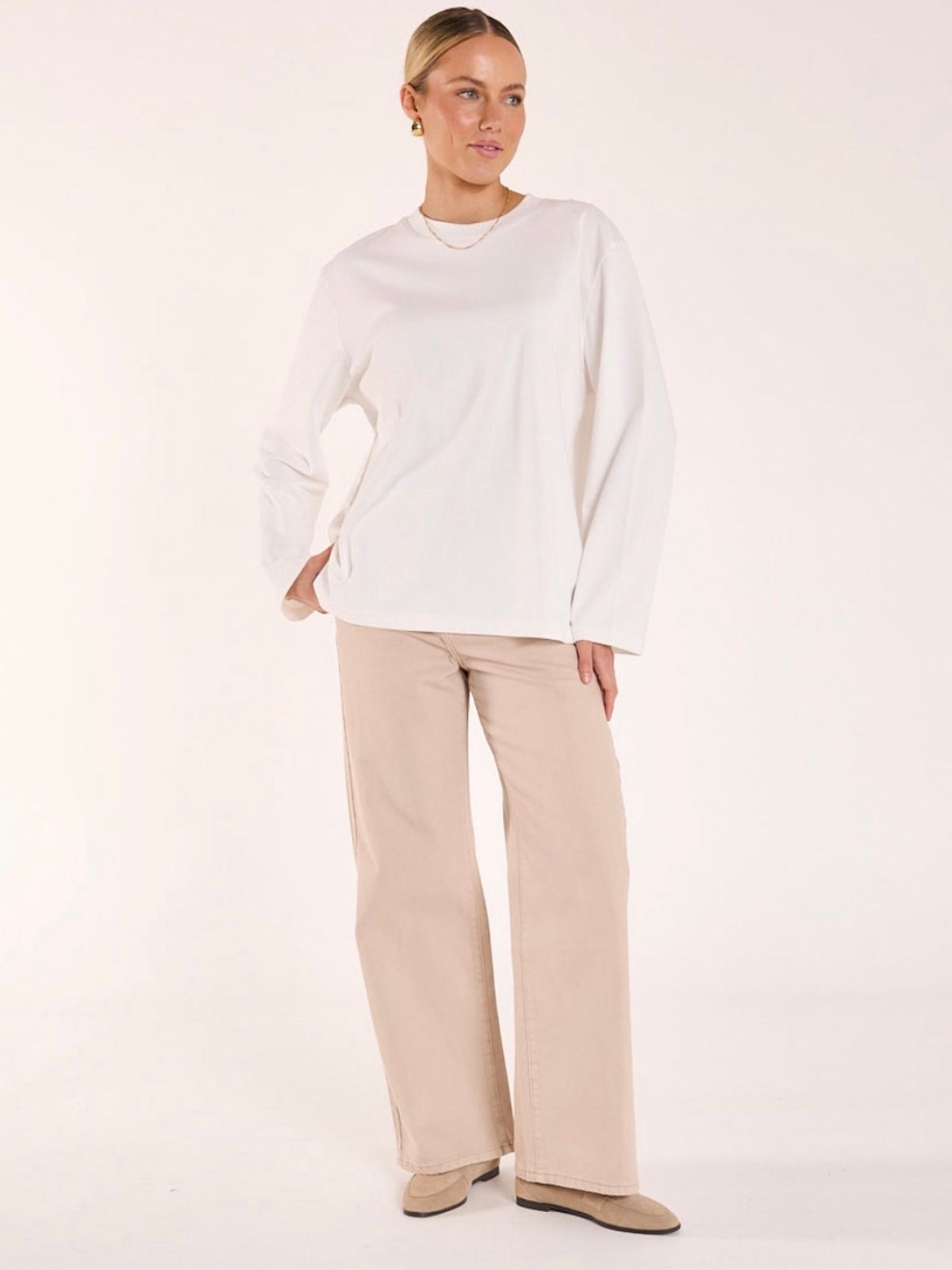 Carter Long Sleeve Tee | White