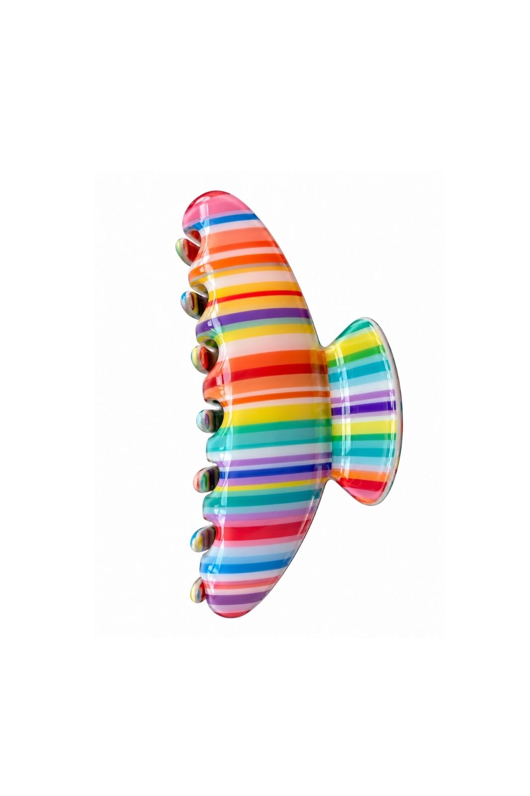 Large Claw Clip | Rainbow Stripe