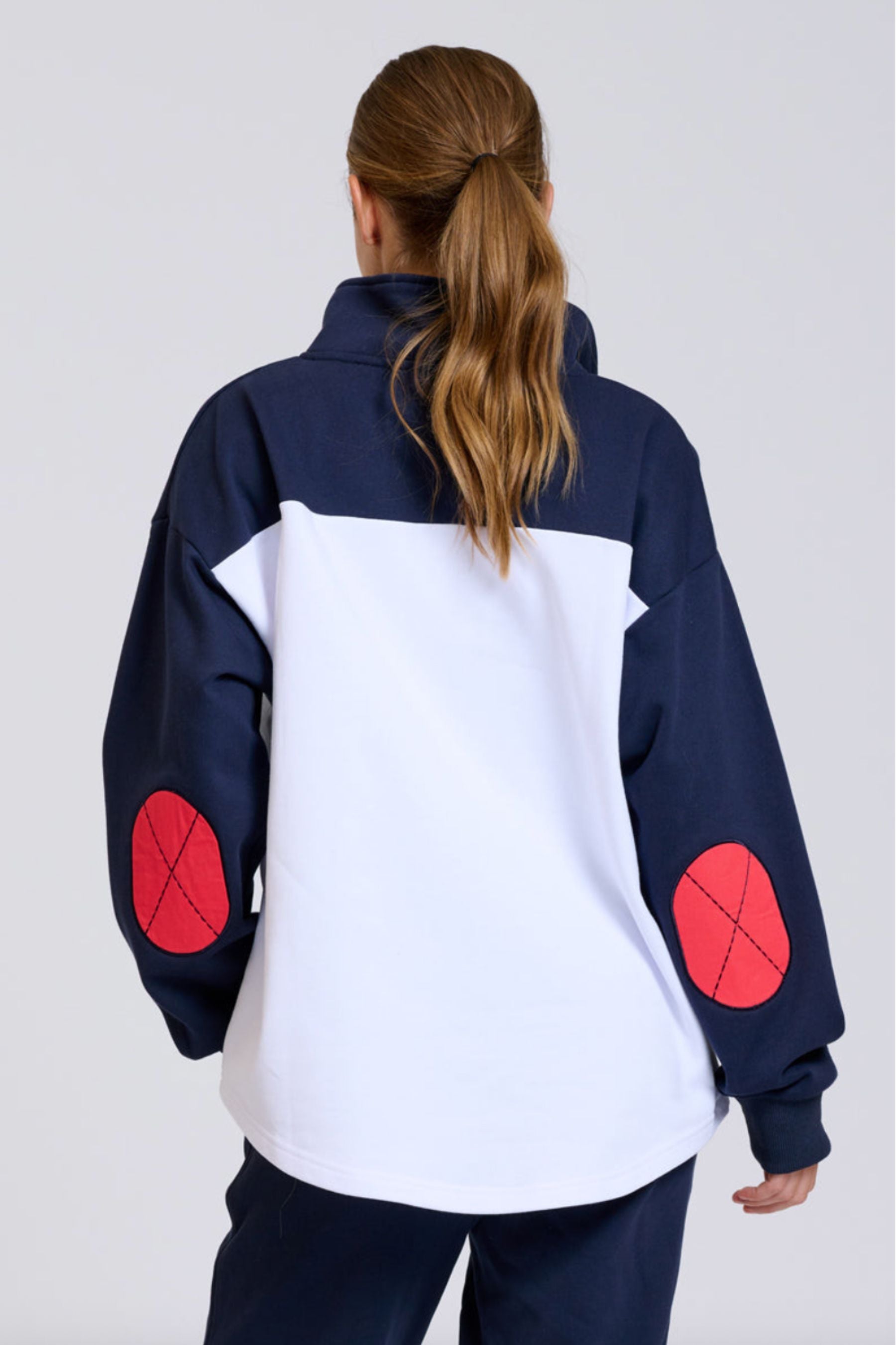 Collar Sweatshirt | Navy &amp; White Combo