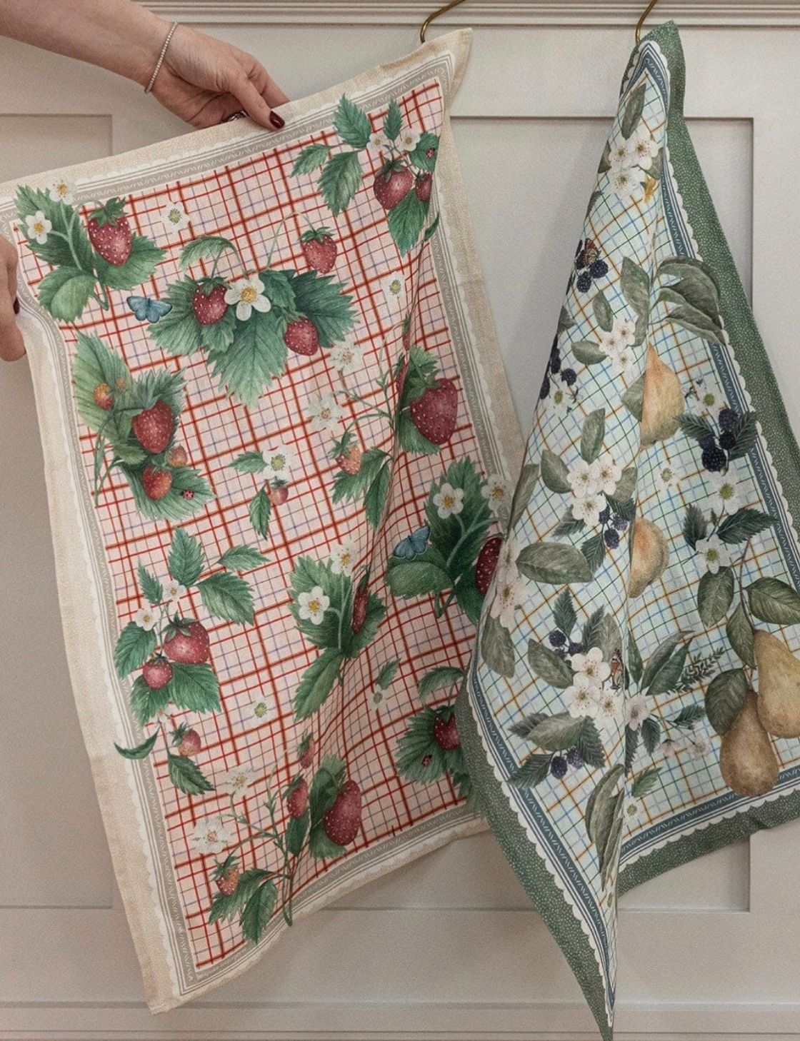 Strawberries Linen Tea Towel