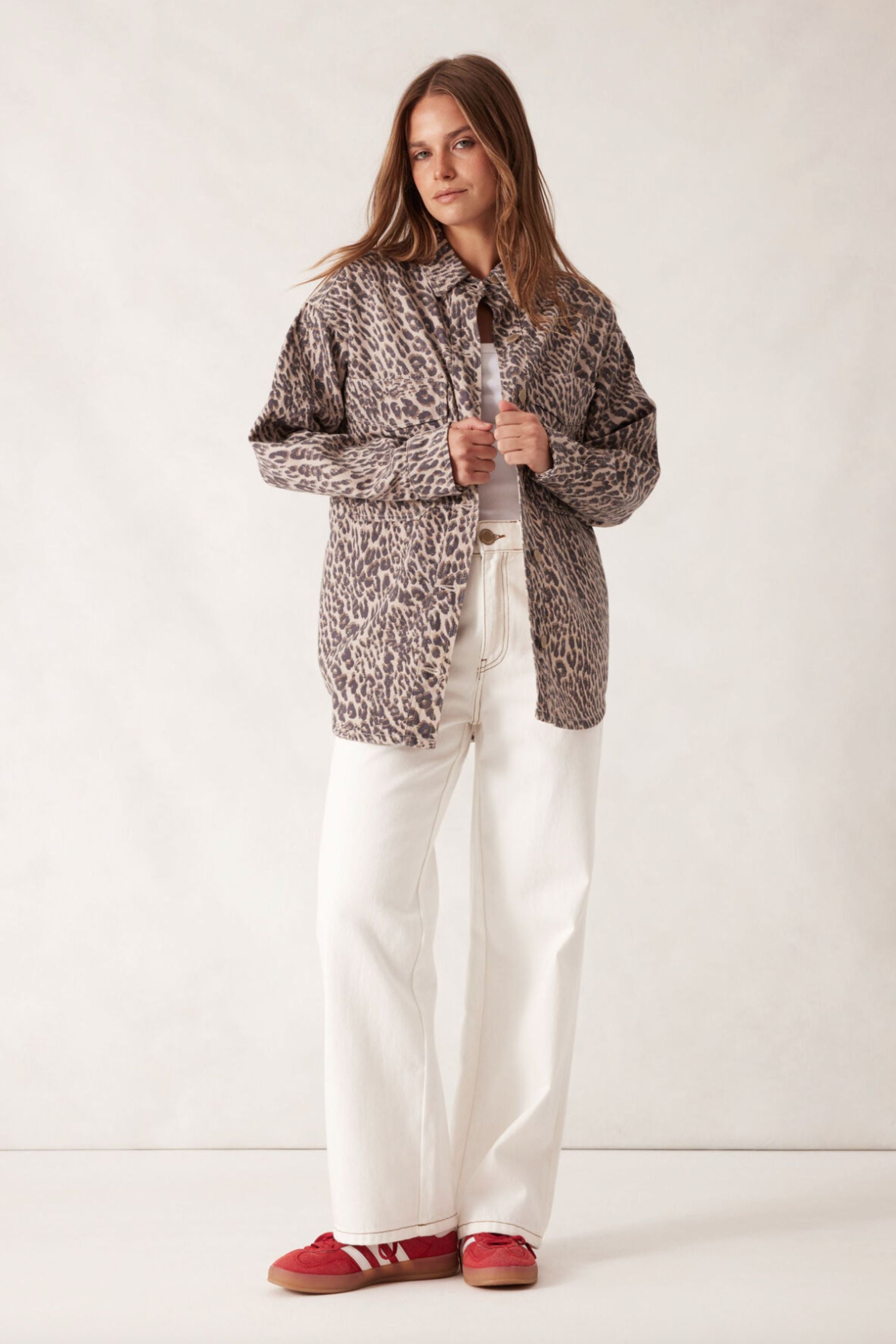 Bobbi Side Pocket Denim Shacket | Leopard