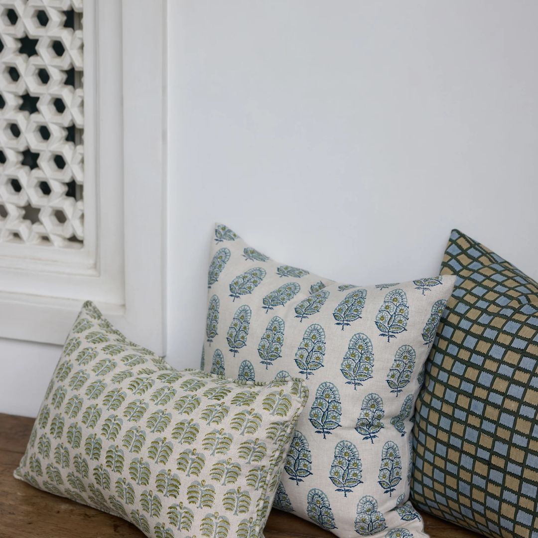 Tindari Thyme Linen Cushion | 55x55cm