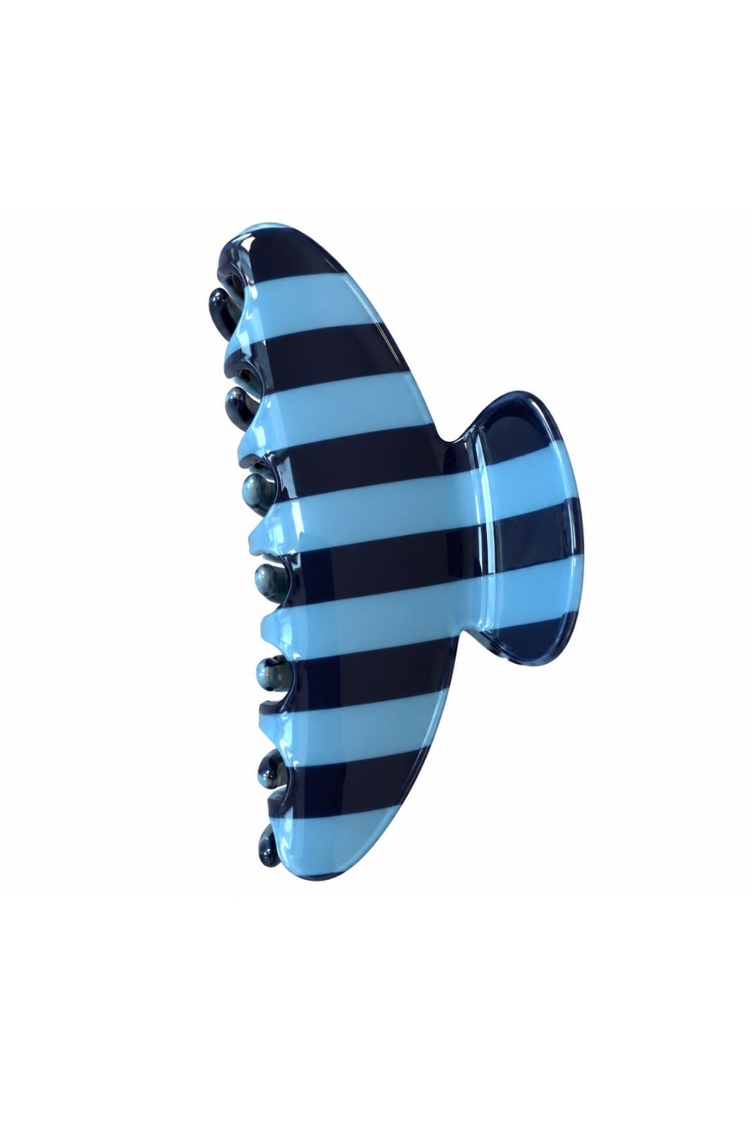 Large Claw Clip | Navy &amp; Denim Stripe