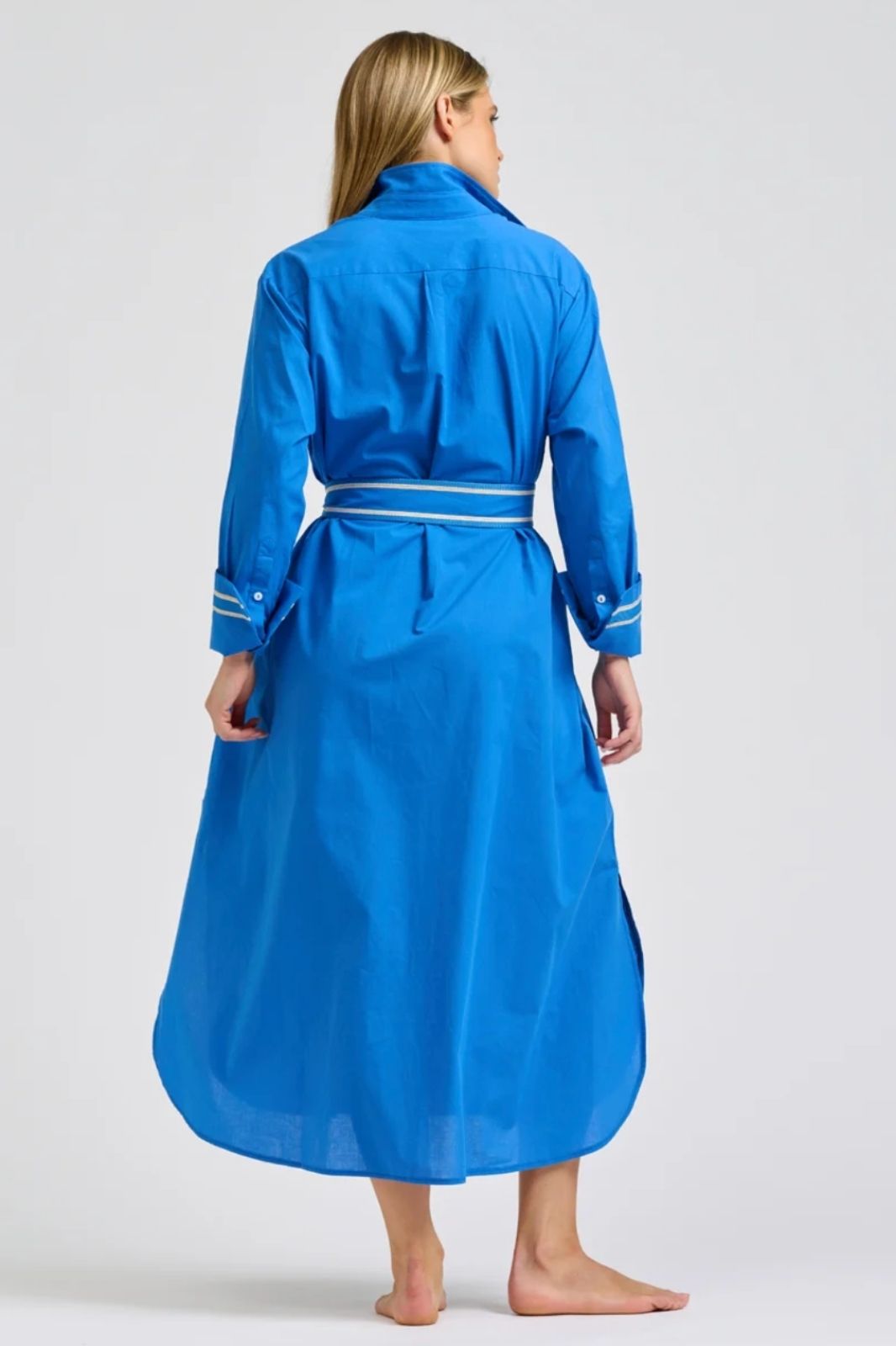 Pia Longline Shirtdress | Bright Blue