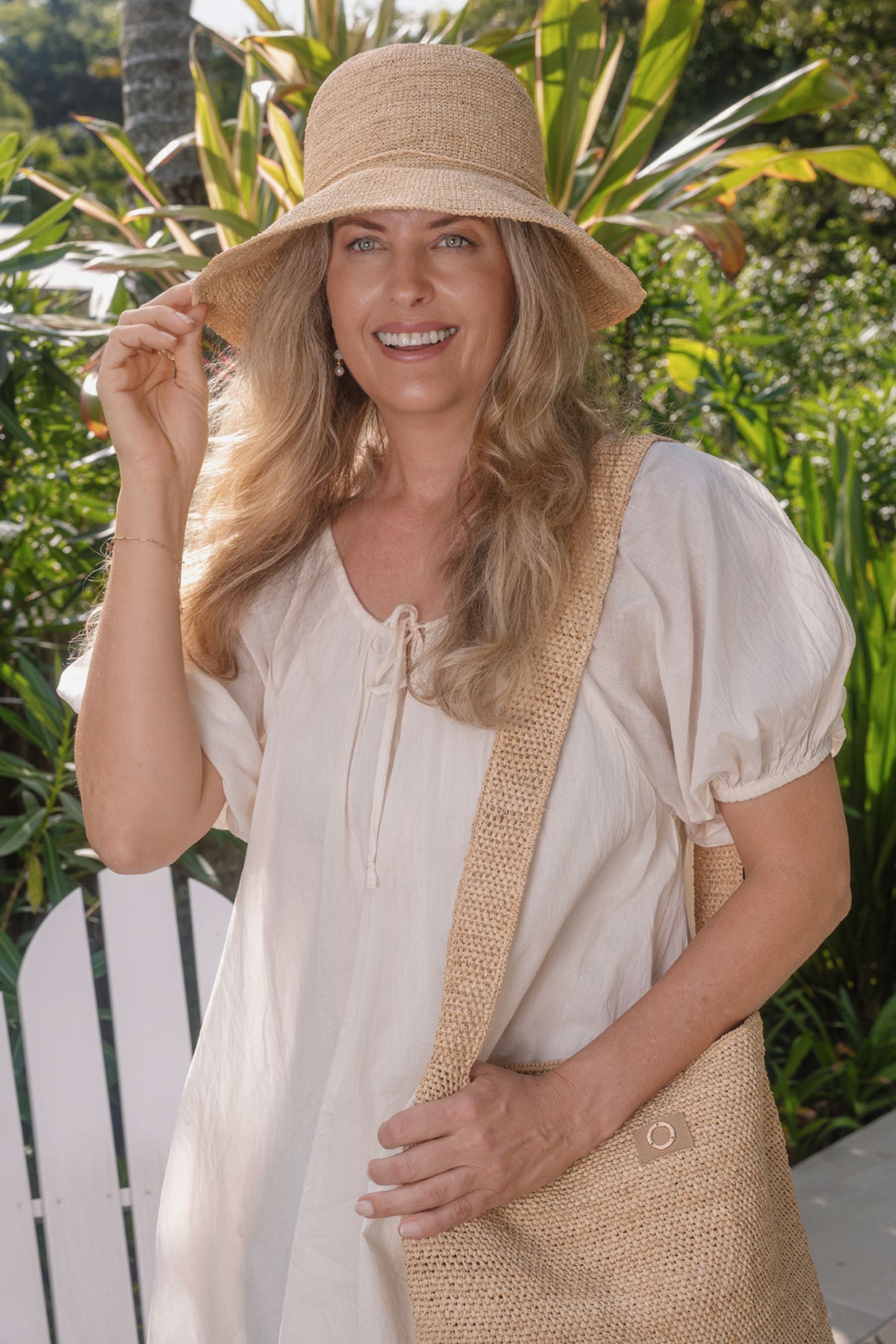 Hat | Crystal Wide Brim Raffia