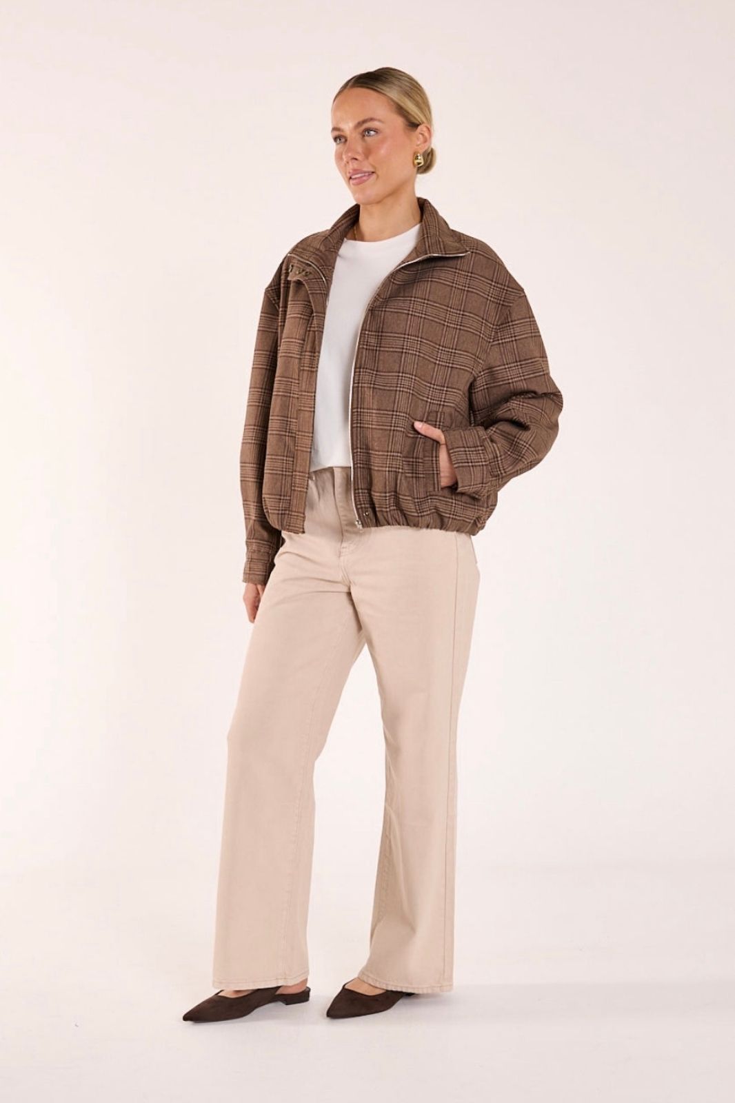 Megan Bomber | Brown Check