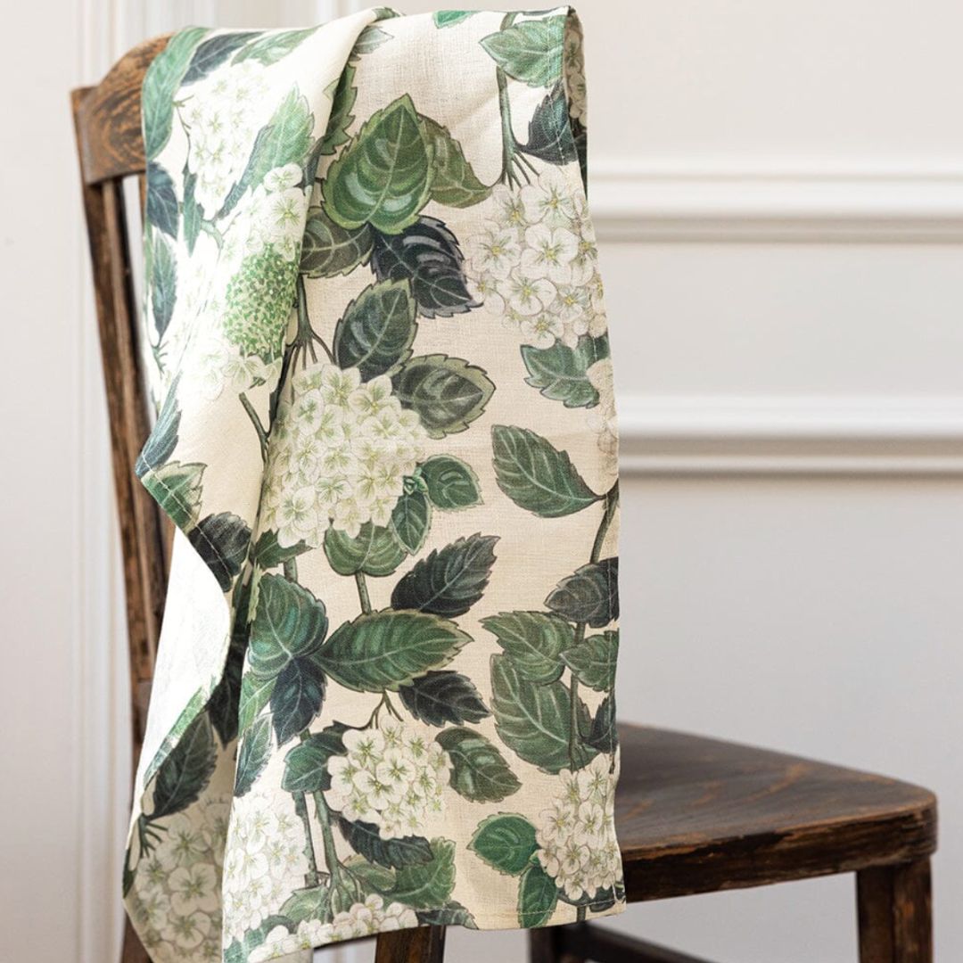 Hydrangea Linen Tea Towel