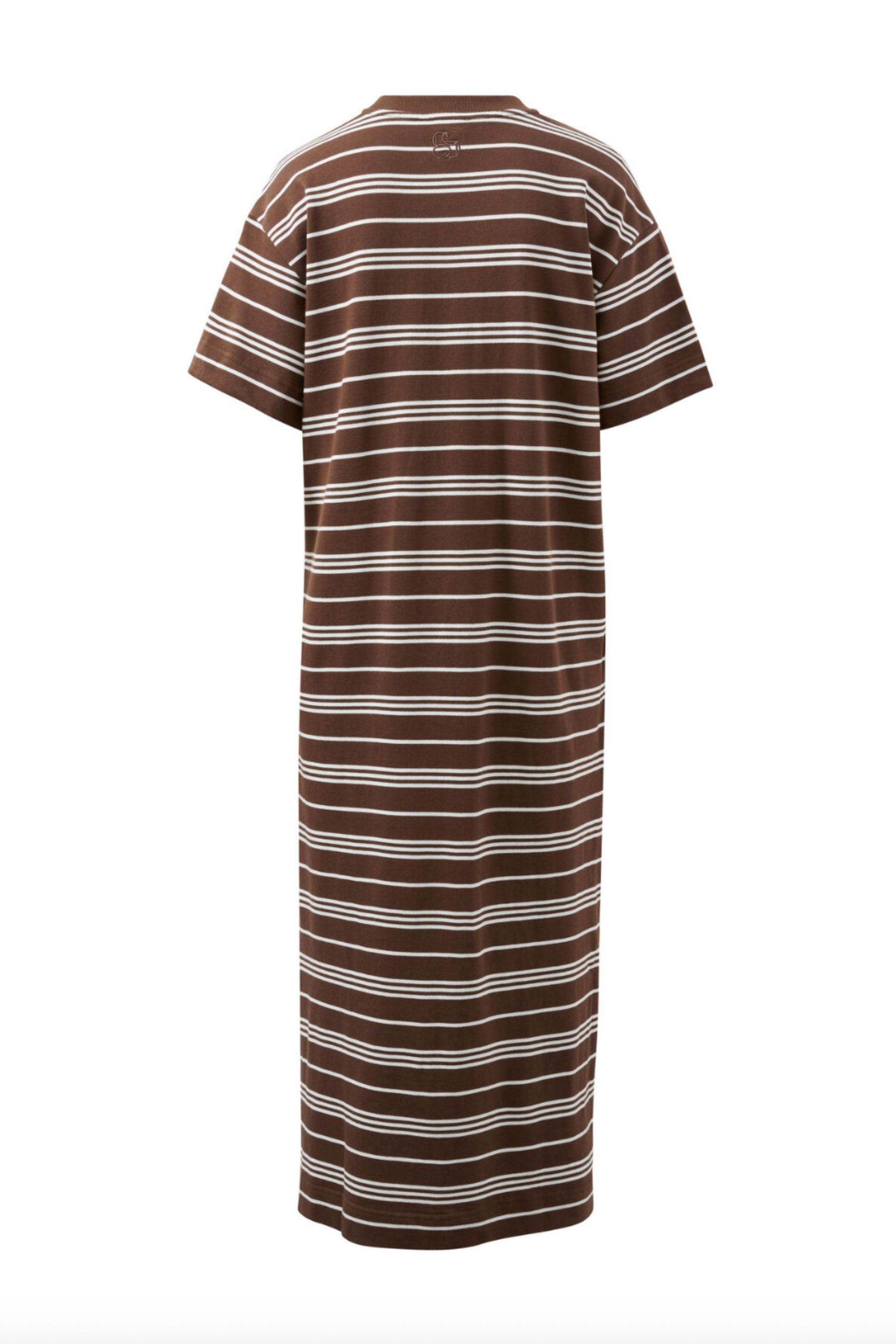 Charlotte Midi Terry Dress | Chocolate &amp; White Stripe