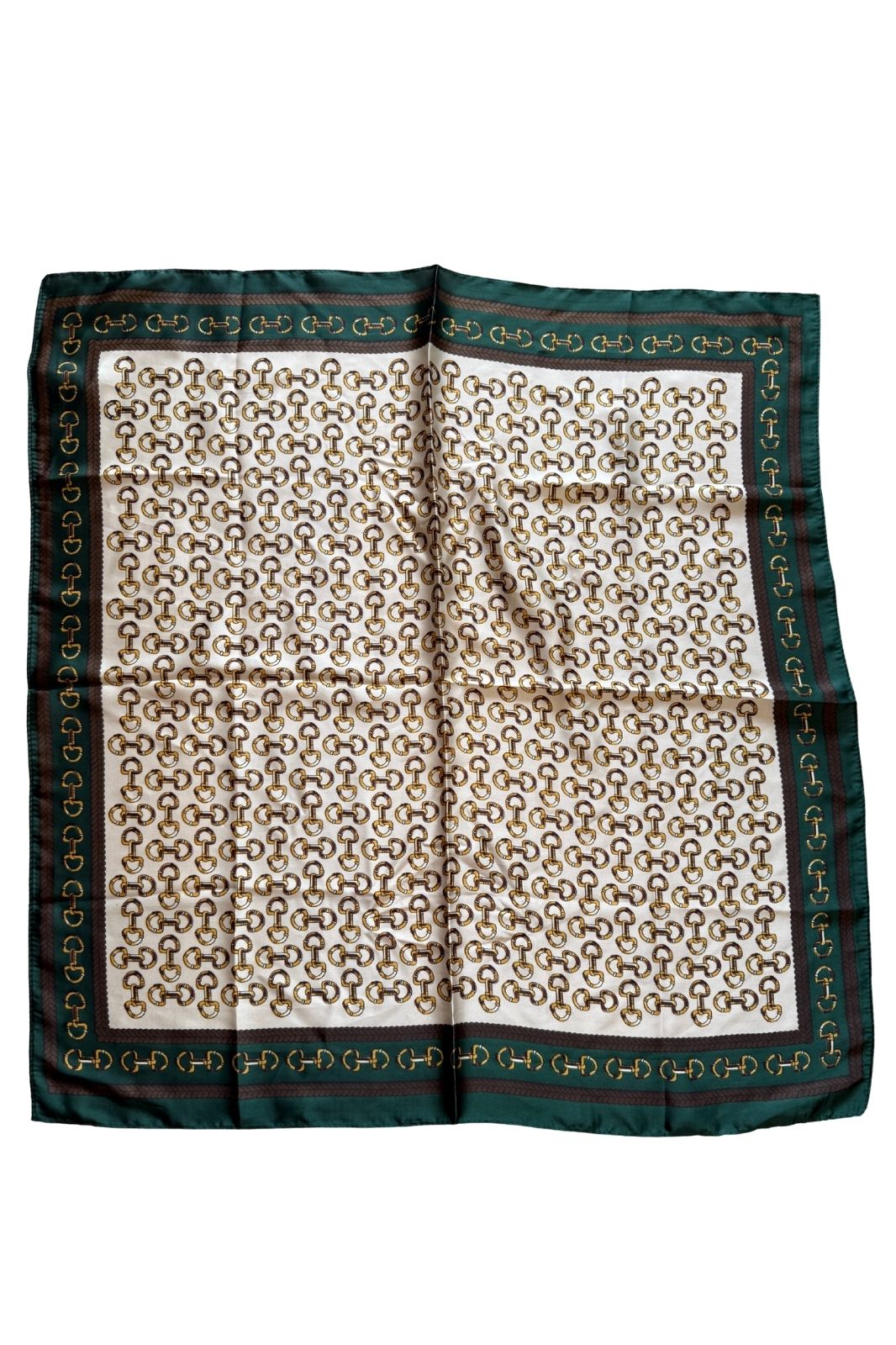 Scarf | Green &amp; Choc Horsebit