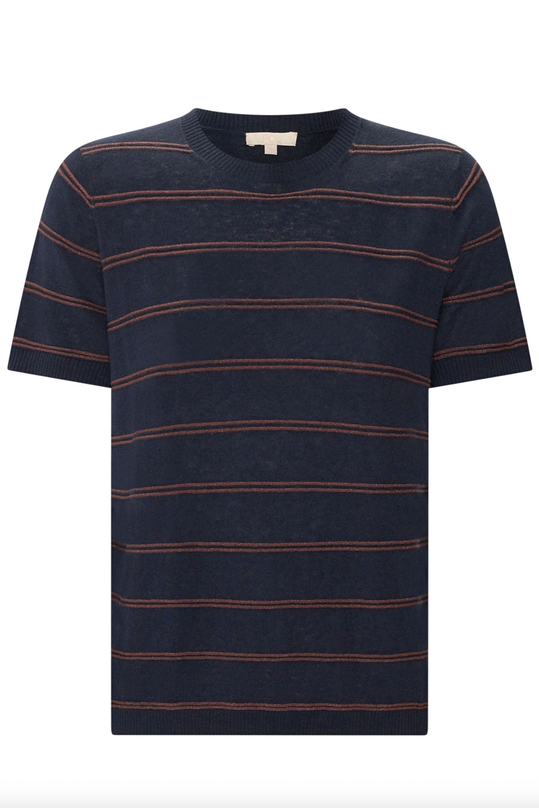 Sable Tee Stripe | Ink/Choc