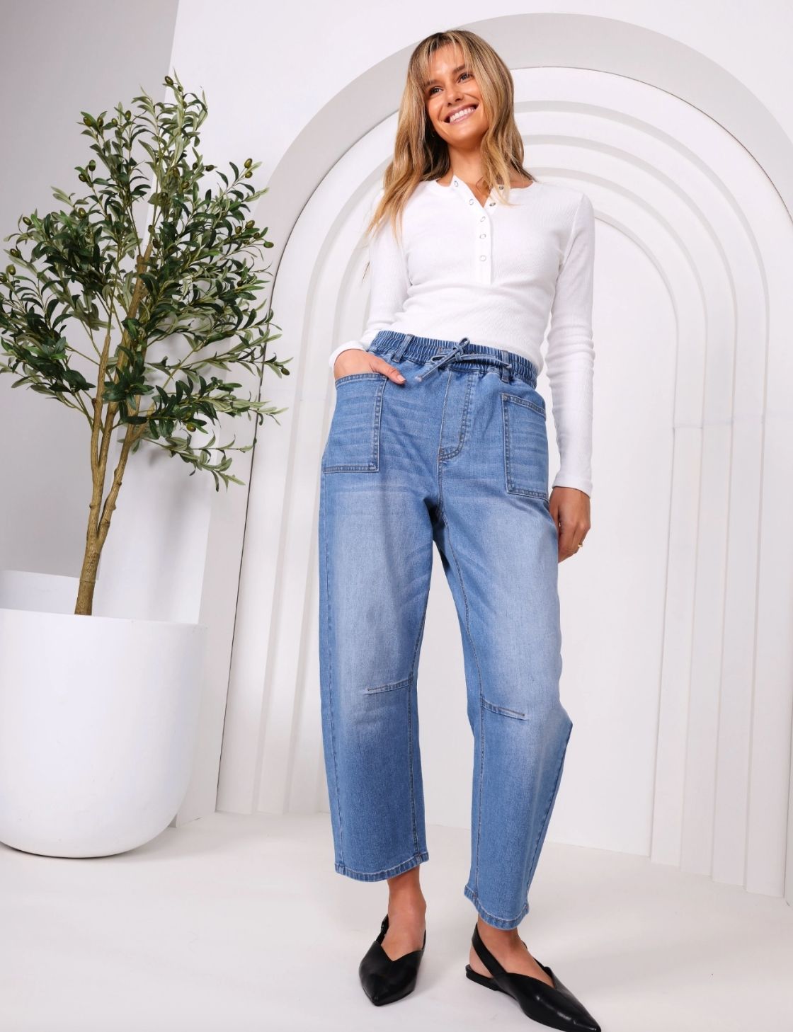Leo Barrel Jeans | Blue