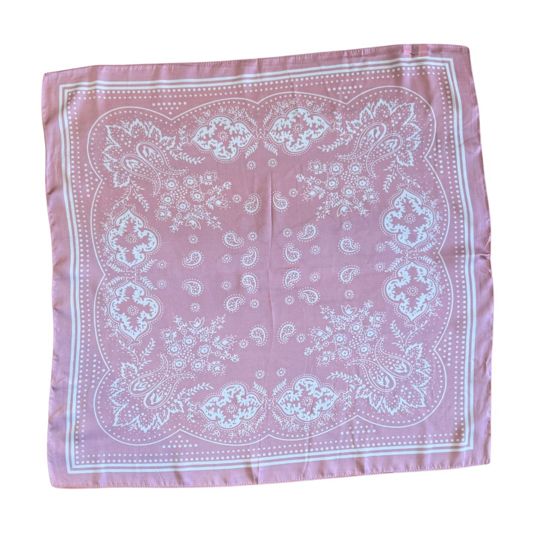 Scarf | Pastel Pink Bandana Print