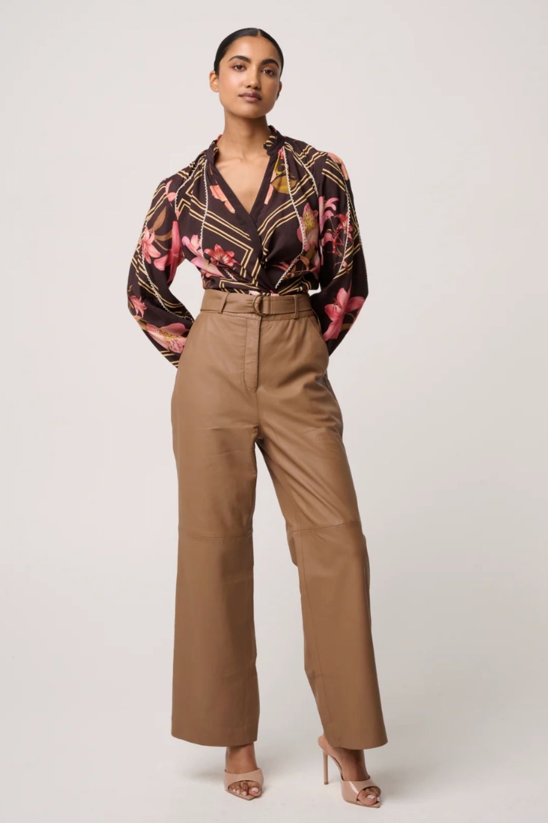 Illusion Viscose Blend Printed Blouse | Obsidian Bloom